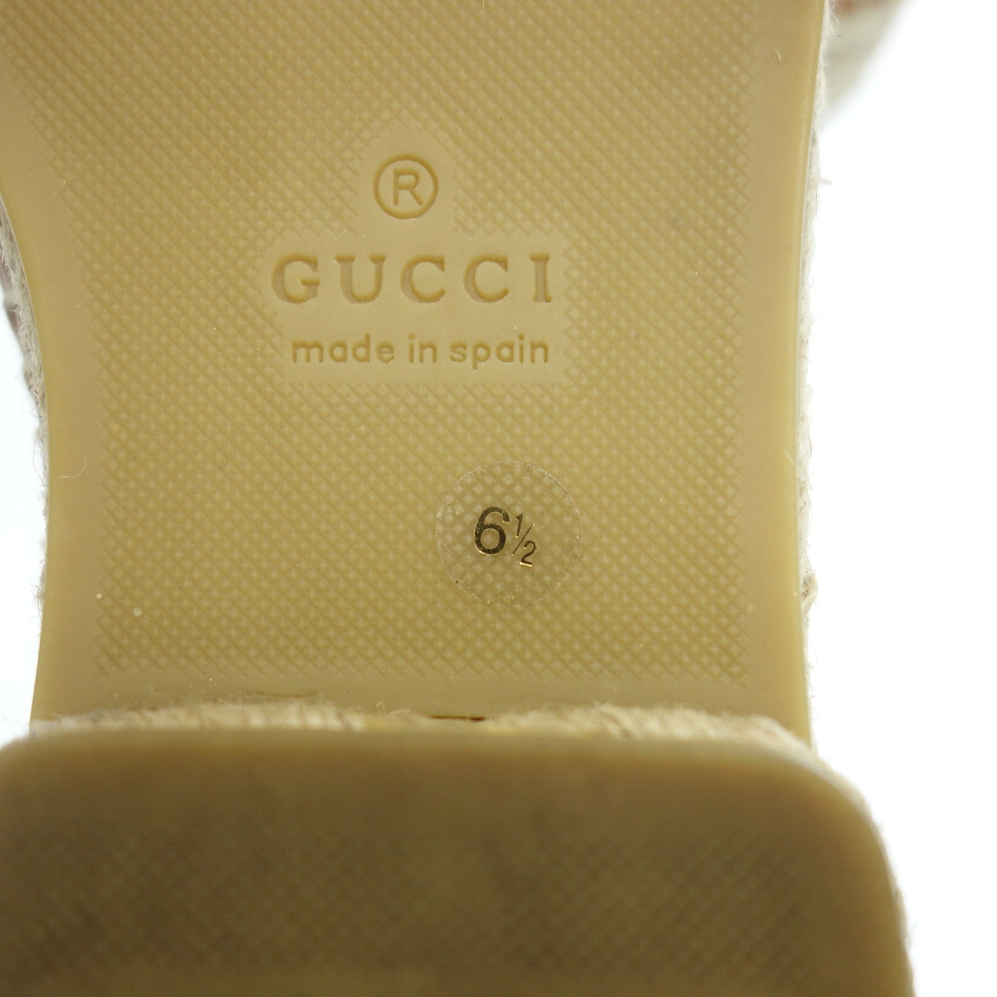 美品◆グッチ レースアップシューズ キャンバス GGマーモント エスパドリーユ メンズ 6.5 ベージュ×茶 GUCCI【AFD6】