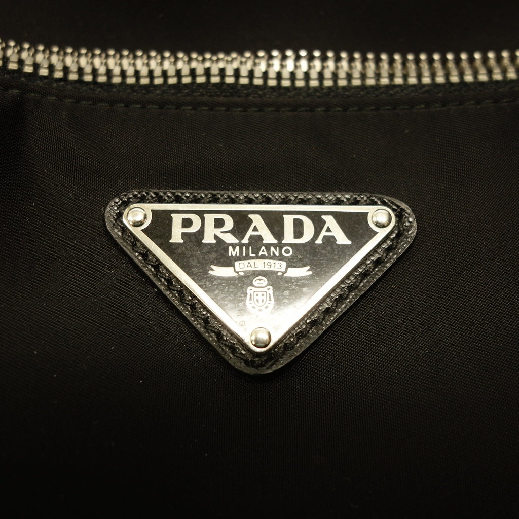 中古◆プラダ キャリーバッグ 2輪 三角ロゴ ナイロン ブラック PRADA
