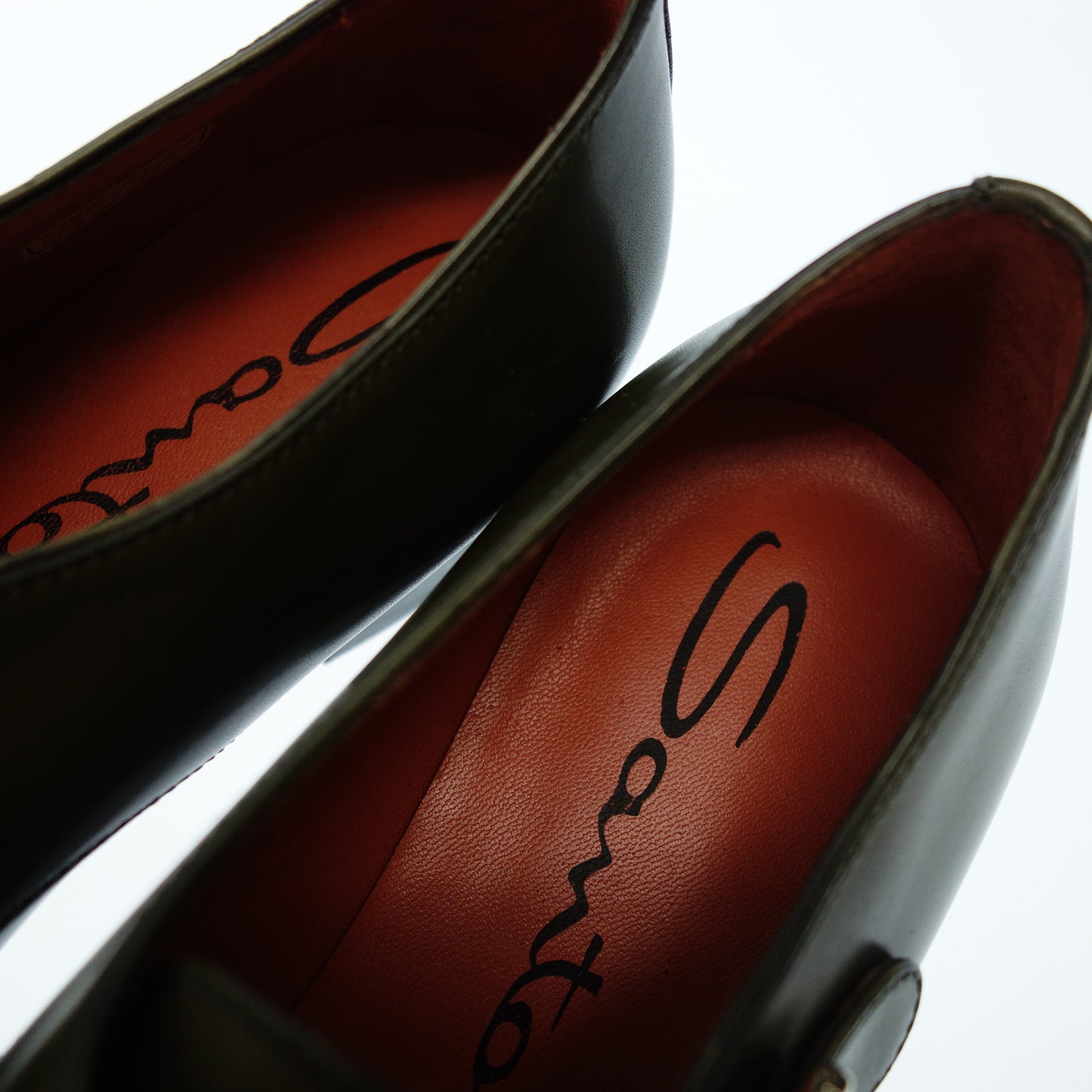 サントーニ レザーシューズ ダブルモンク 55848 レディース 36 緑 Santoni【AFC49】【中古】