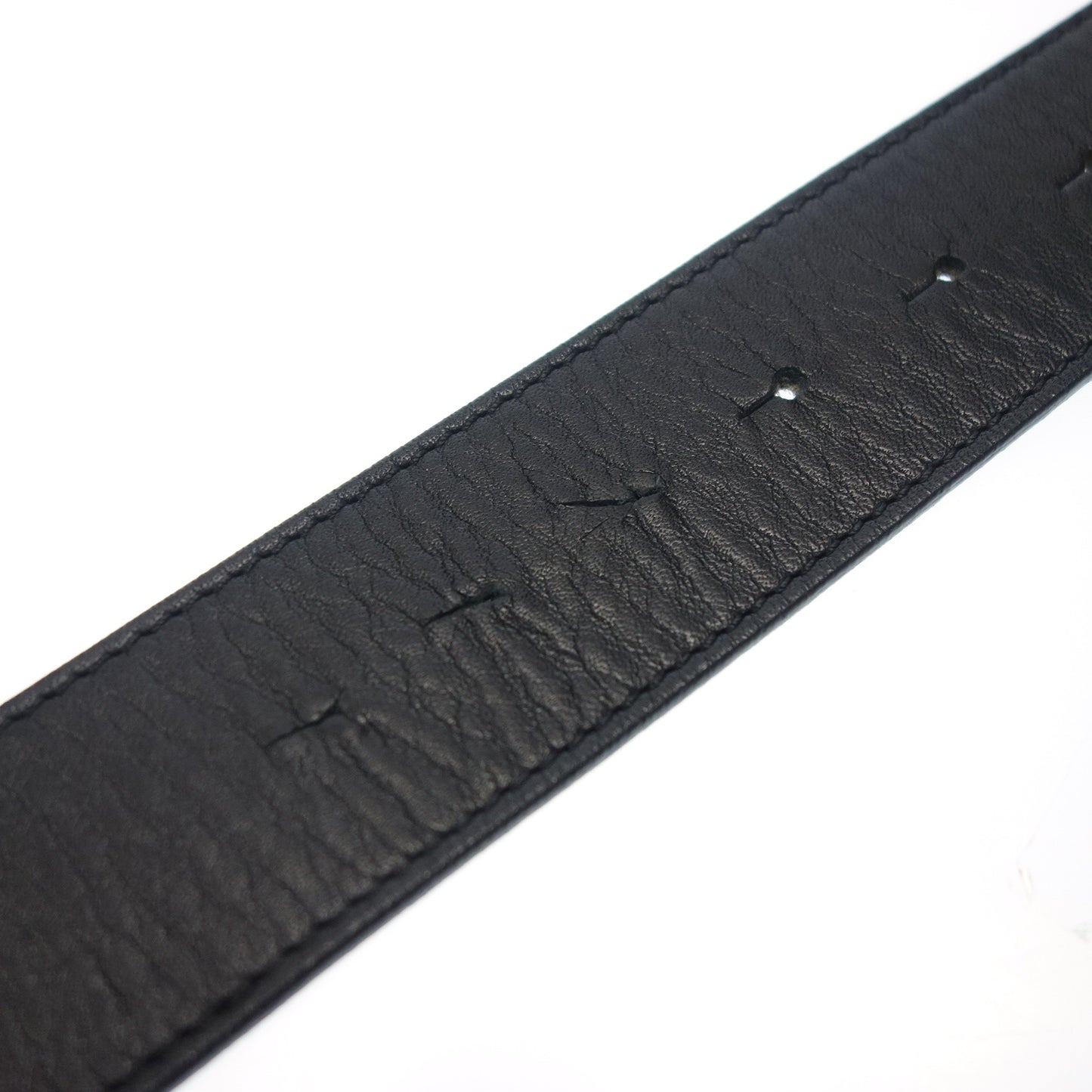 メゾンマルジェラ レザーベルト シルバーバックル 黒 Maison Margiela【AFI13】【中古】