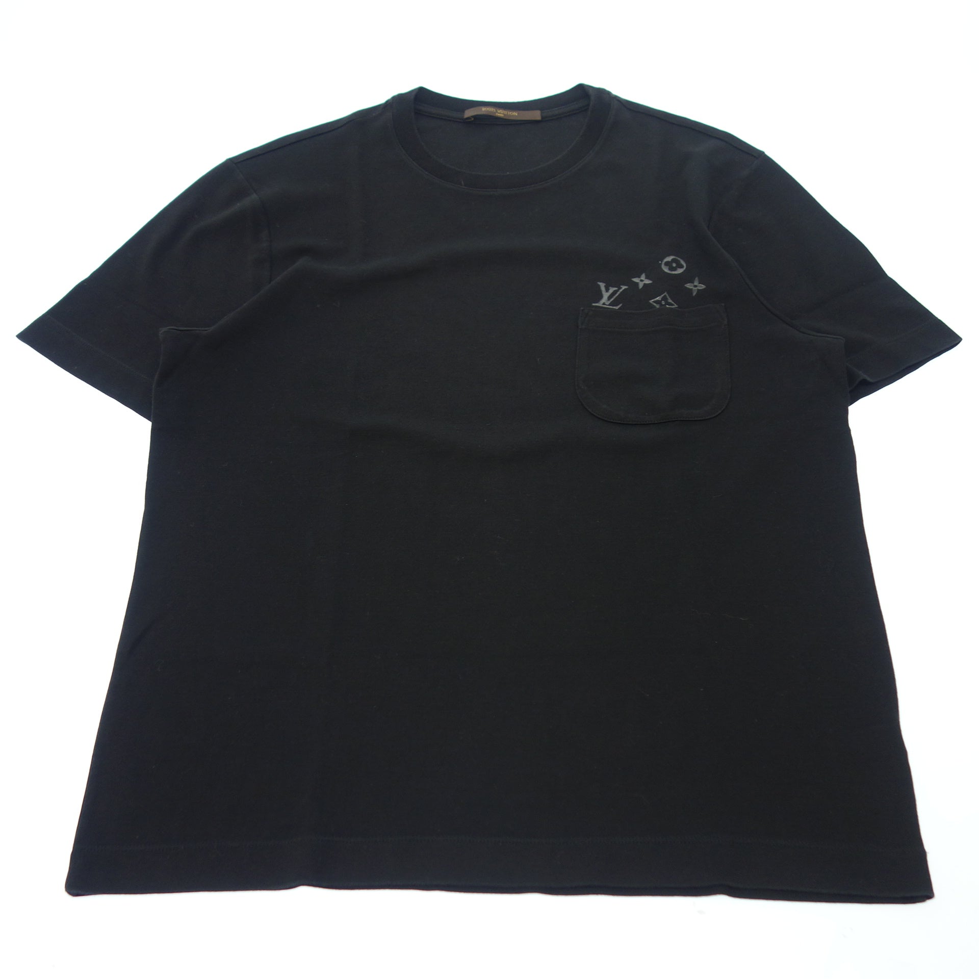 ルイヴィトン　Tシャツ　メンズ　louis vuitton ブランド　黒ブラックネックVネック