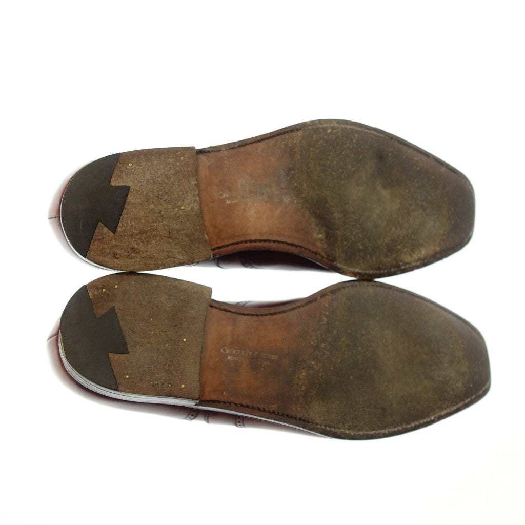 美品◆クロケット&ジョーンズ ブローギングシューズ ブラインドブローグ クリーデン メンズ 8.5 ボルドー Crockett&Jones CLIVEDEN【AFC11】