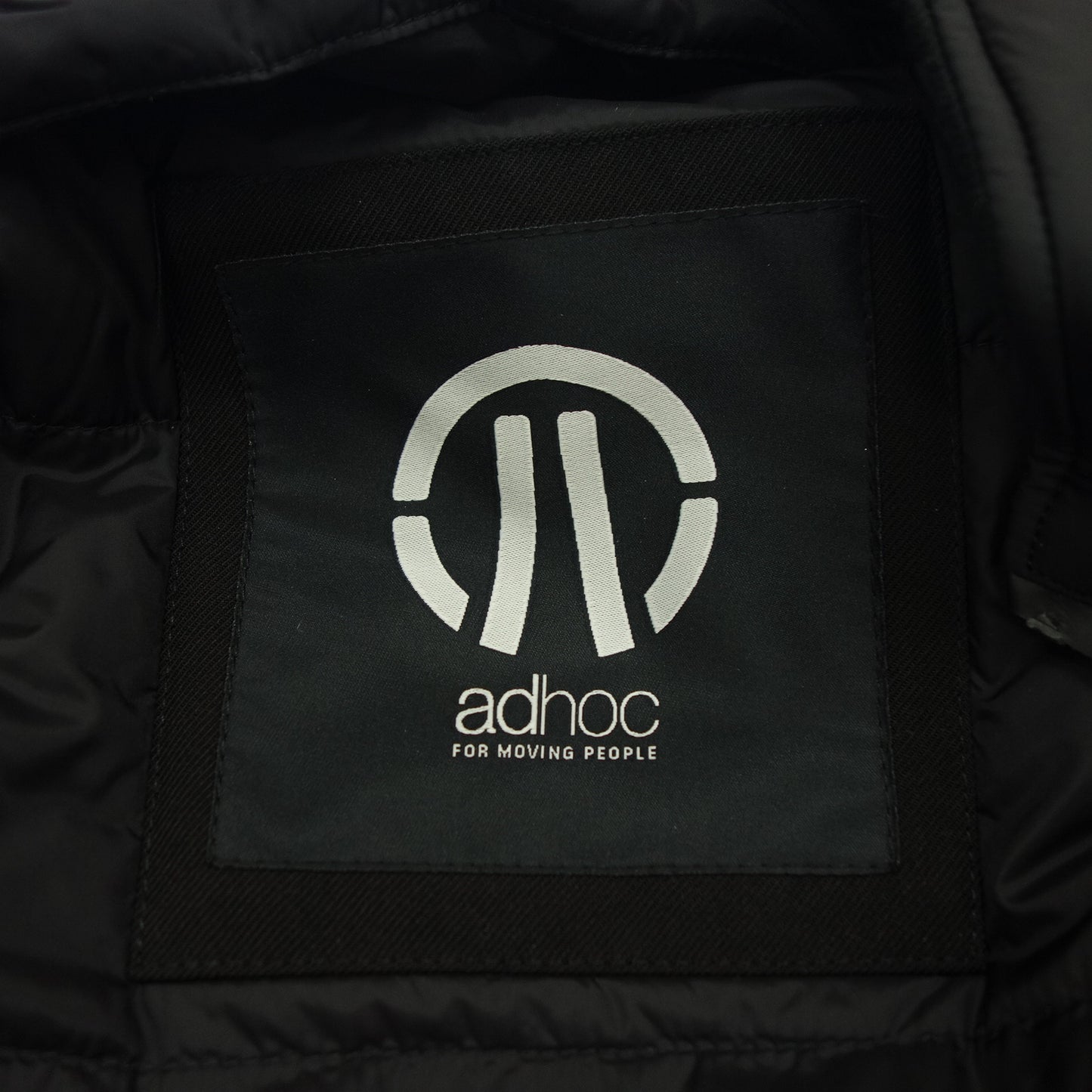 極美品◆アドホック コート スタンドカラー ドローコード ライナー付き メンズ ブラック サイズ54 Adhoc【AFA11】