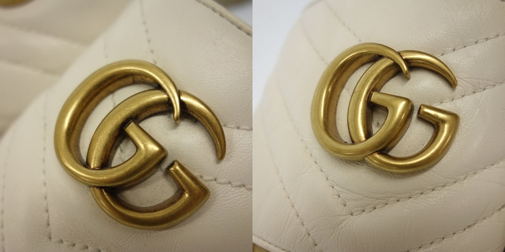 中古◆グッチ サンダル GGマーモント 573028 レディース 39.5 ホワイト GUCCI【AFC10】