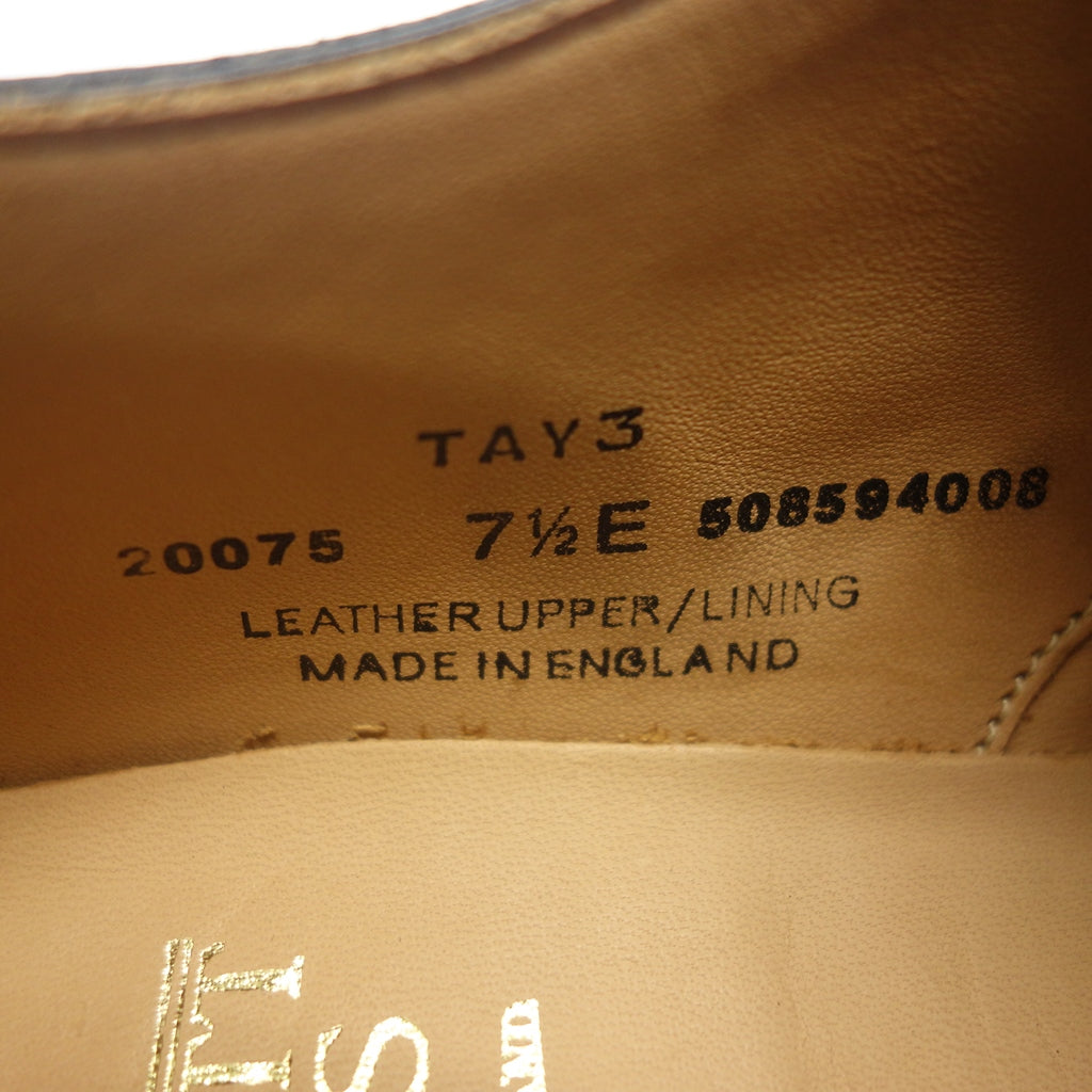 極美品◆クロケット&ジョーンズ レザーシューズ TAY3 グレインレザー メンズ ネイビー UK7.5E crokett&jones【LA】