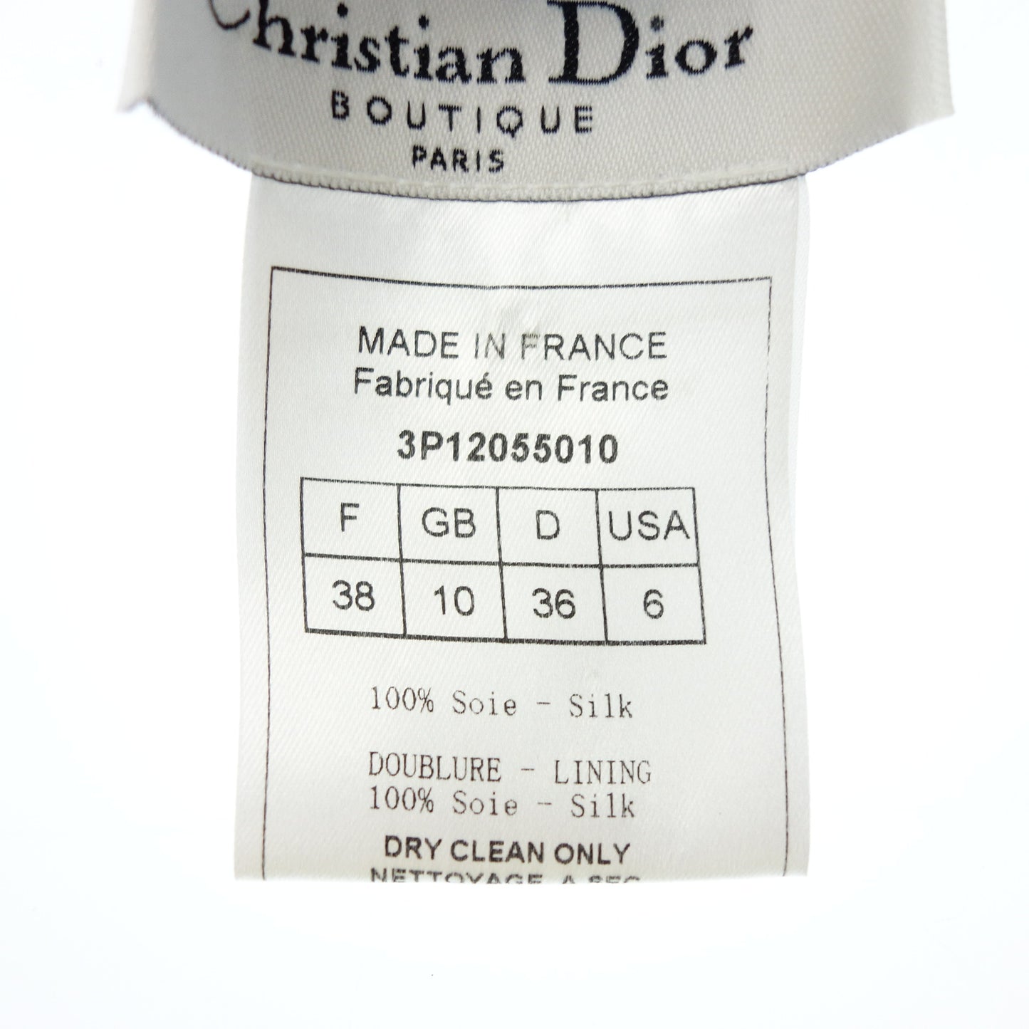 美品◆クリスチャンディオール トップス ノースリーブ シルク 3P12055010 レディース ブルー サイズ38 Christian Dior【AFB9】