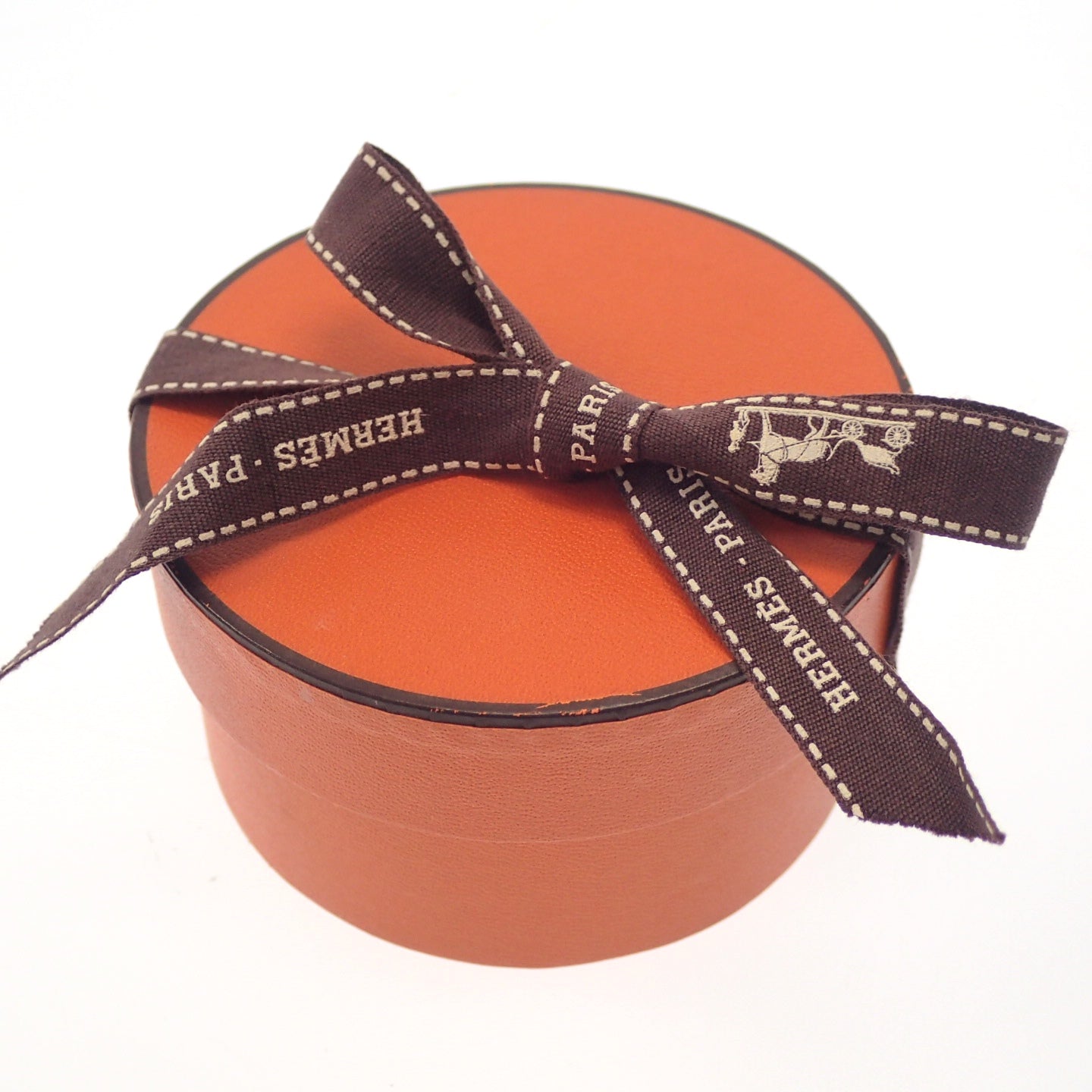 エルメス レザーブレスレット チョーカー シルバー金具 茶 箱付き HERMES【AFI18】【中古】