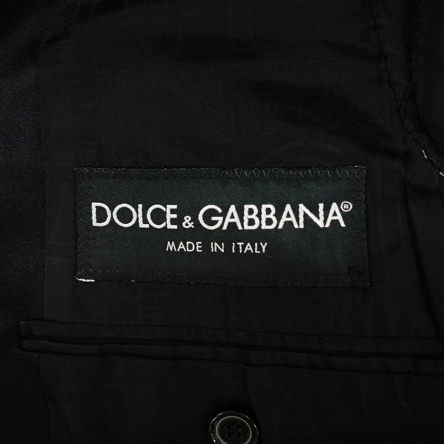 極美品◆ドルチェ&ガッバーナ テーラードジャケット シングル 1B ストライプ メンズ ブラック系 サイズ48 DOLCE&GABBANA【AFB19】