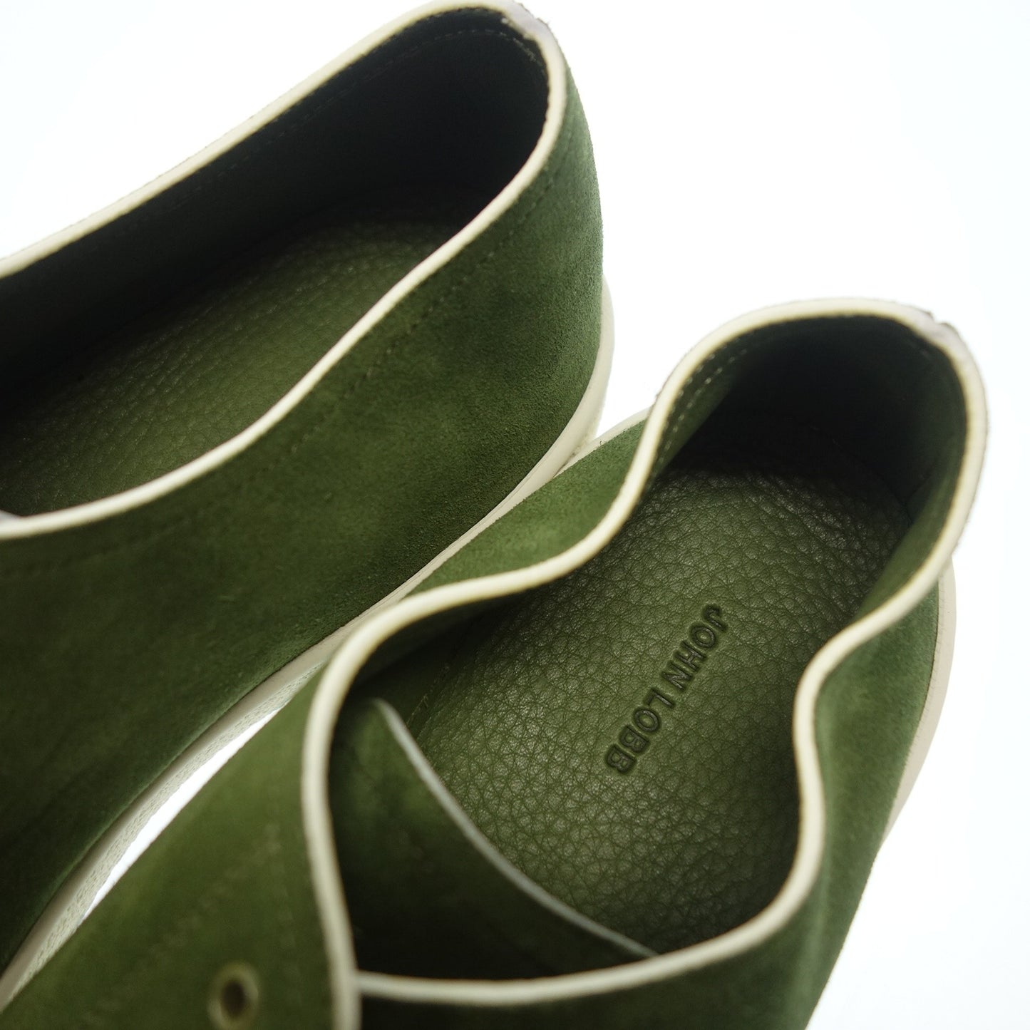 極美品◆ジョンロブ レザースニーカー スエード LEVAH メンズ 8.5 緑 JOHN LOBB【LA】