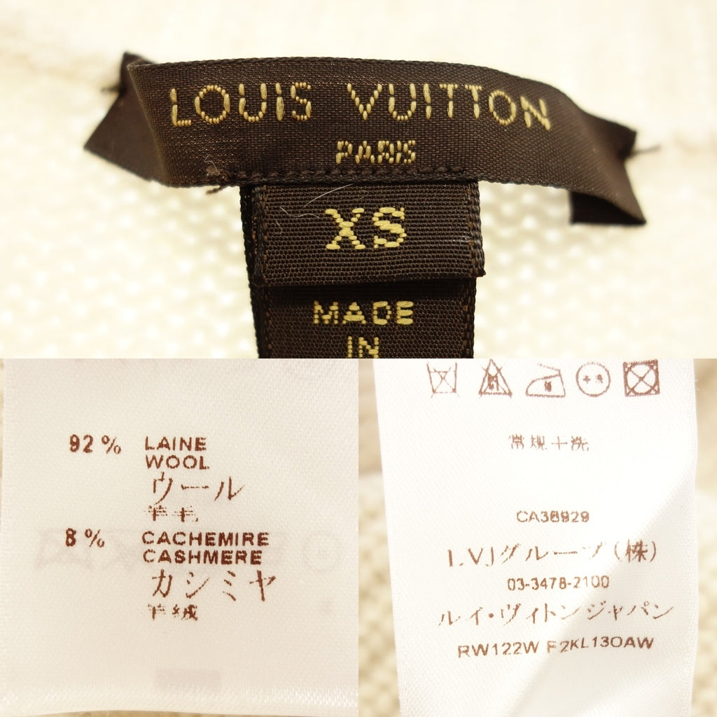 中古◆ルイヴィトン ニットセーター Vネック カシミヤ混 ウール 12AW メンズ XS 白 LOUIS VUITTON【AFB3】