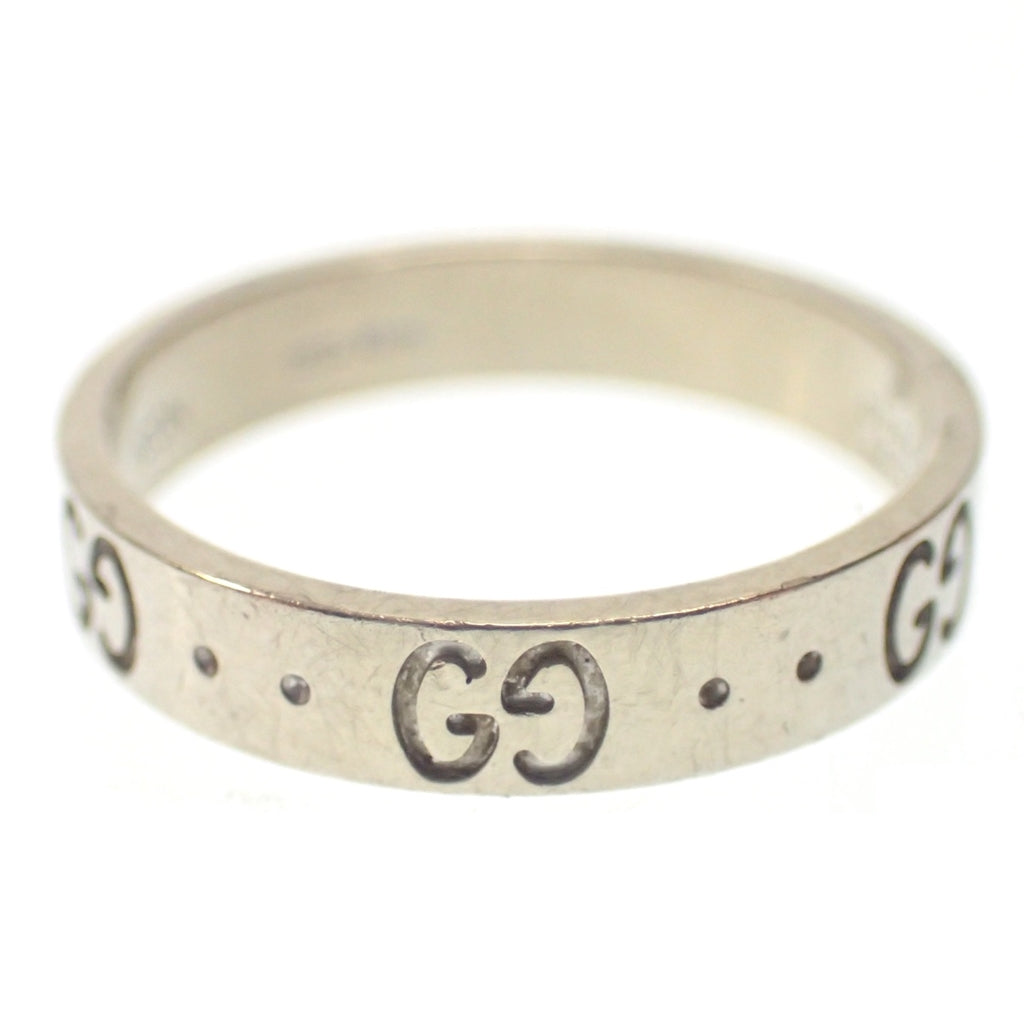中古◆グッチ 指輪 アイコンリング 750WG ホワイトゴールド サイズ18 GUCCI【AFI17】