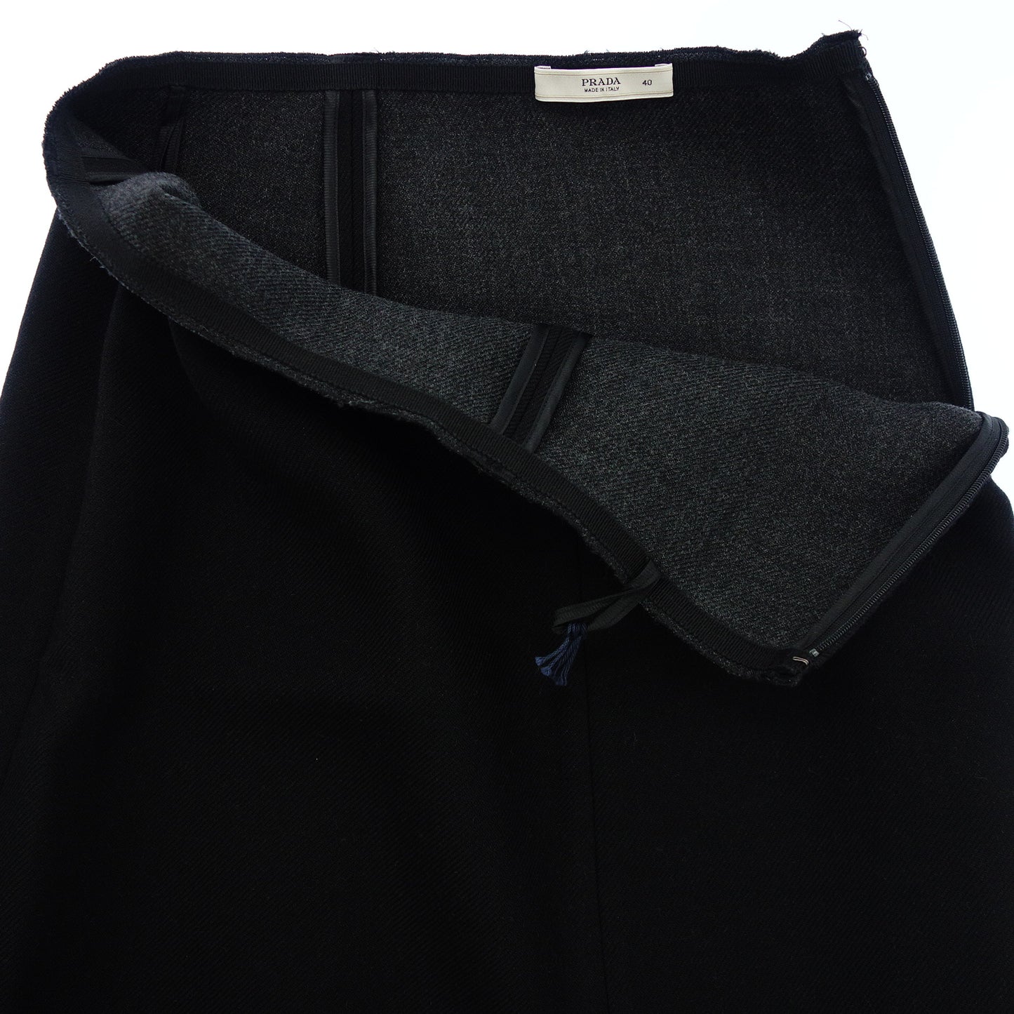 プラダ セットアップ スカート ジャケット ウール レディース ブラック PRADA【AFA9】【中古】