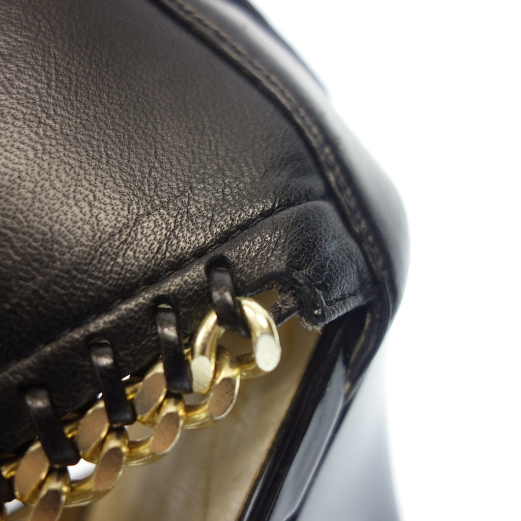 中古◆ジュゼッペ ザノッティ レザー ヒールパンプス サンダル チェーン レディース 35.5 ブラック系 Giuseppe Zanotti【AFC5】