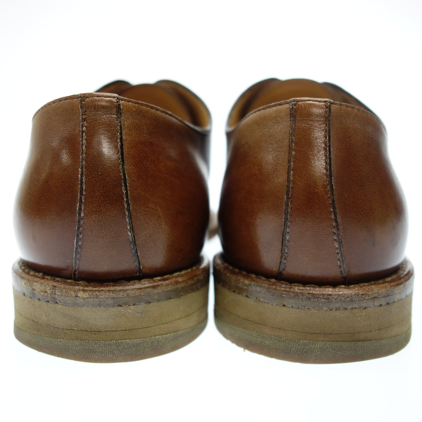 タニノクリスチー レザーシューズ ホールカット メンズ 5.5 茶 Tanino Criscici【AFC51】【中古】