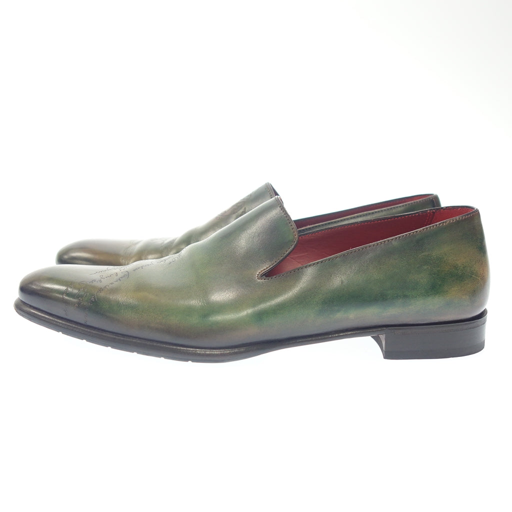 美品◆ベルルッティ ローファー 0166M カーシヴ ガレ レザー サイズ9 グリーン系 Berluti【LA】