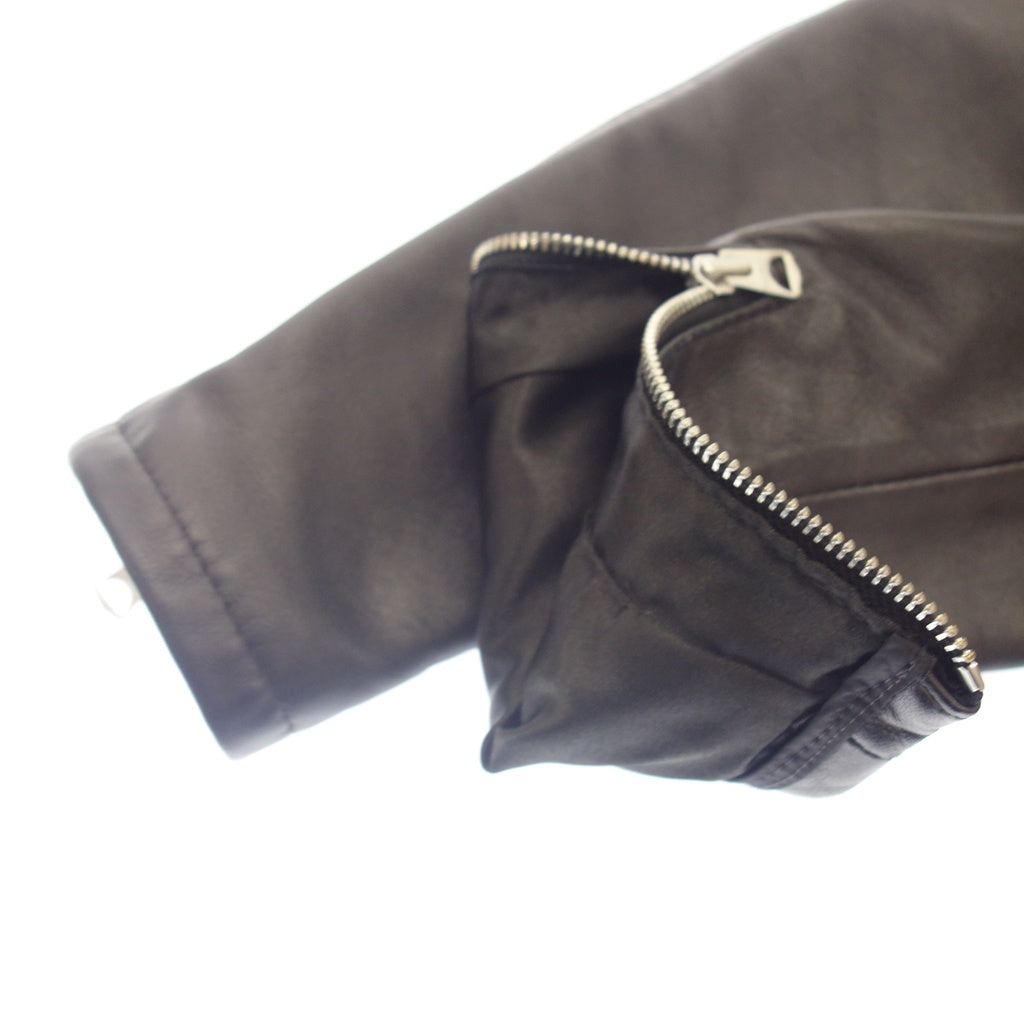 美品◆ヨウジヤマモト × ショット ライダースジャケット レザー レディース サイズXS ブラック Yohji yamamoto × Schott【AFG1】
