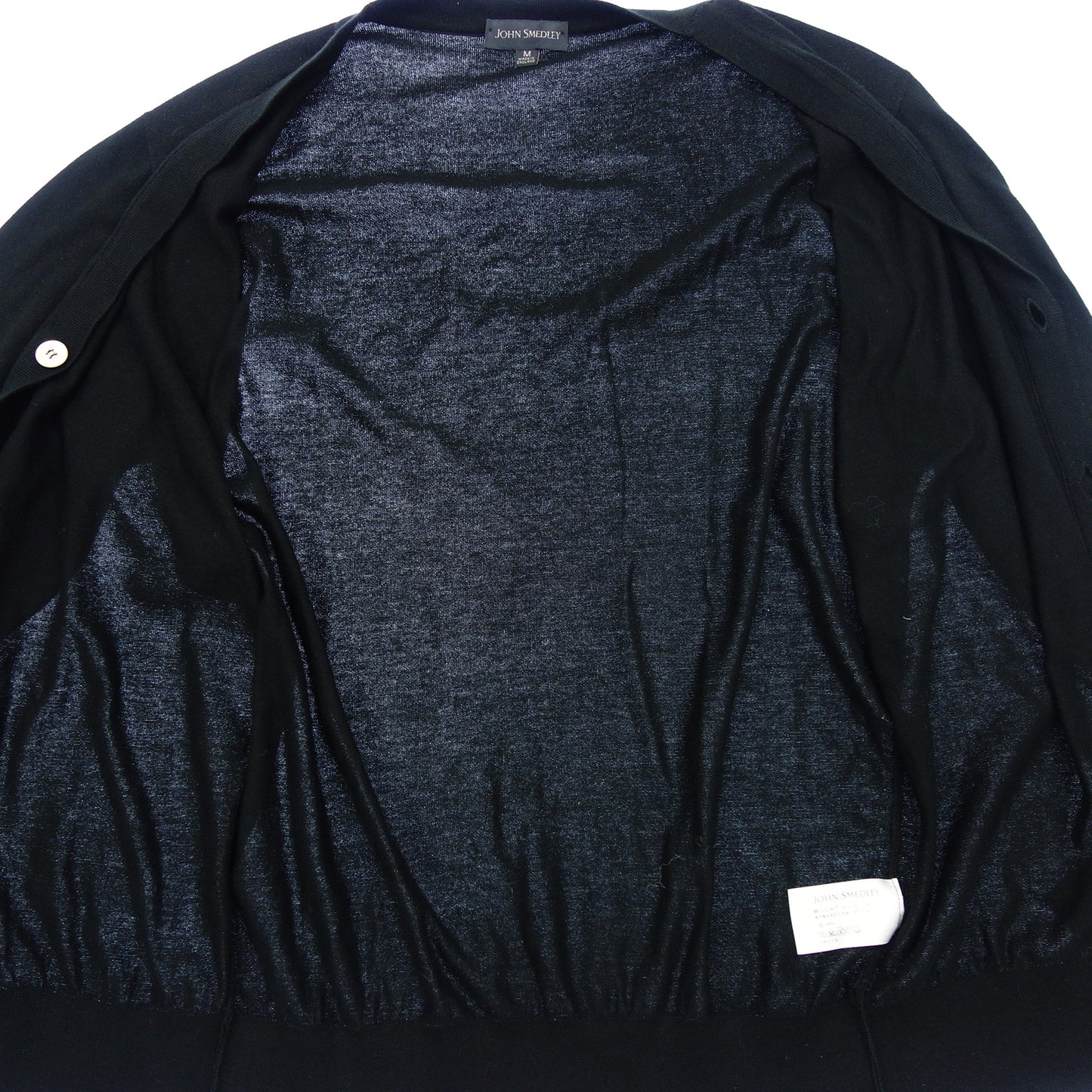 ジョンスメドレー カーディガン シーアイランドコットン 長袖 メンズ ブラック M JOHN SMEDLEY【AFB32】【中古】