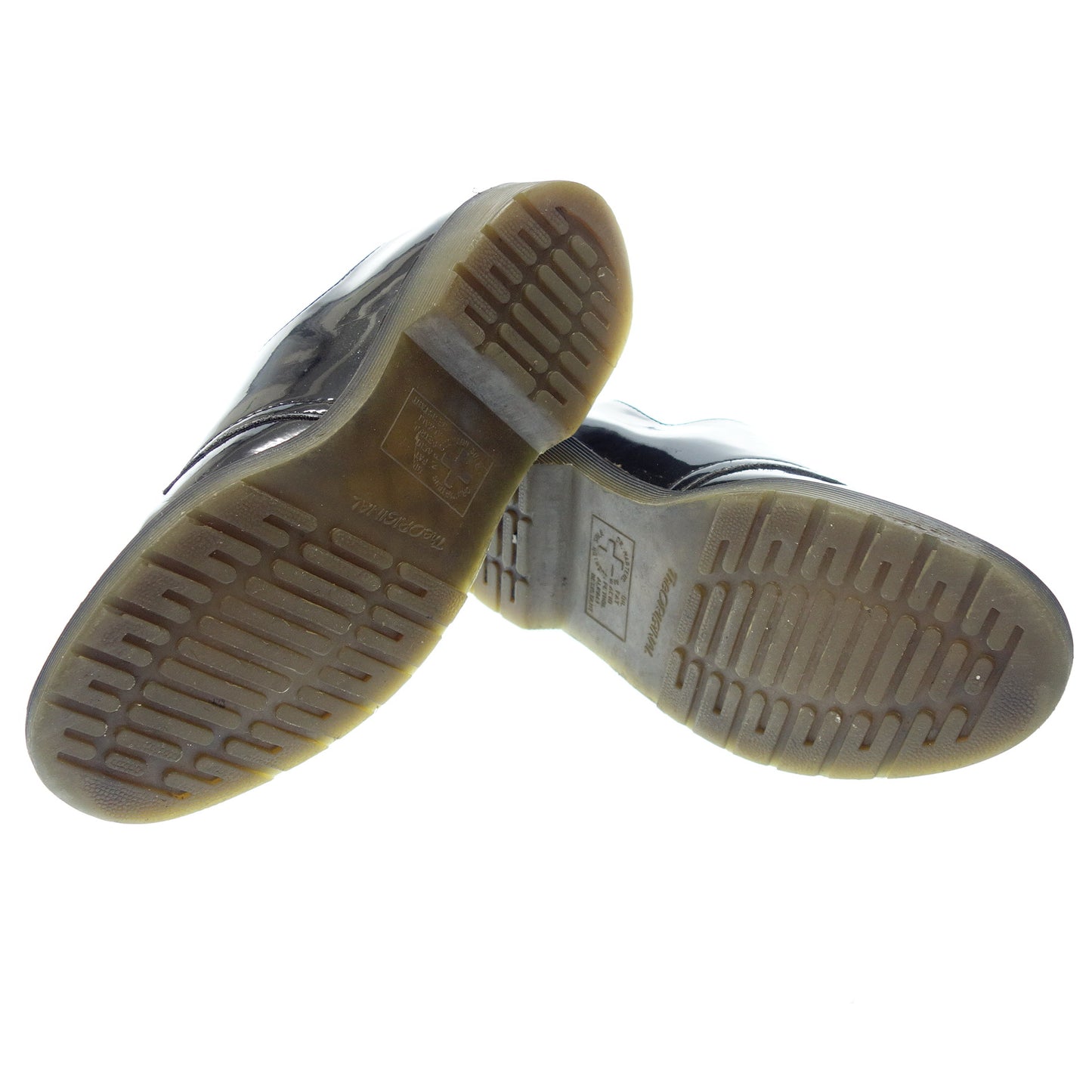 ドクターマーチン 3ホール ラバーソール パテントレザーシューズ メンズ 6 黒 Dr.Martens【AFC19】【中古】