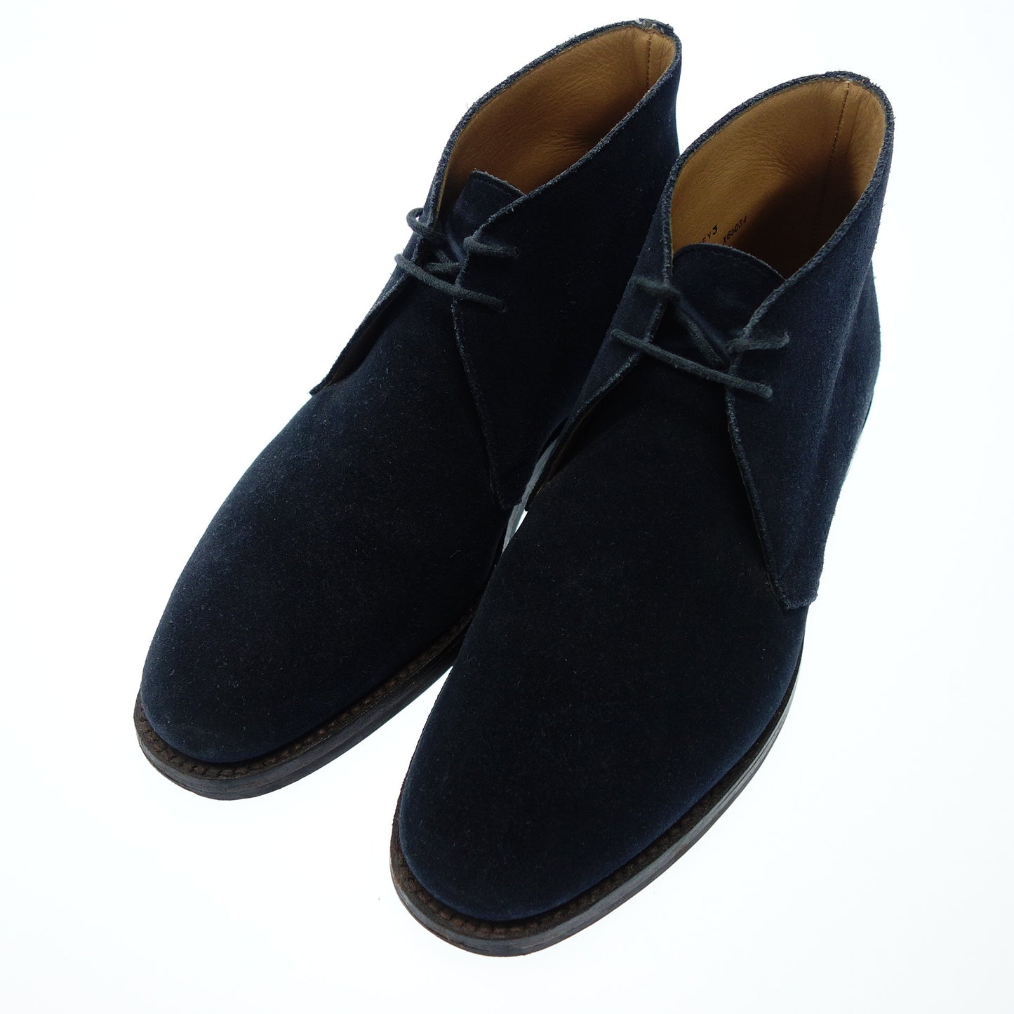 美品◆クロケット&ジョーンズ チャッカブーツ CHERTSEY スエード メンズ 6.5 ネイビー CROCKETT&JONES【AFD8】