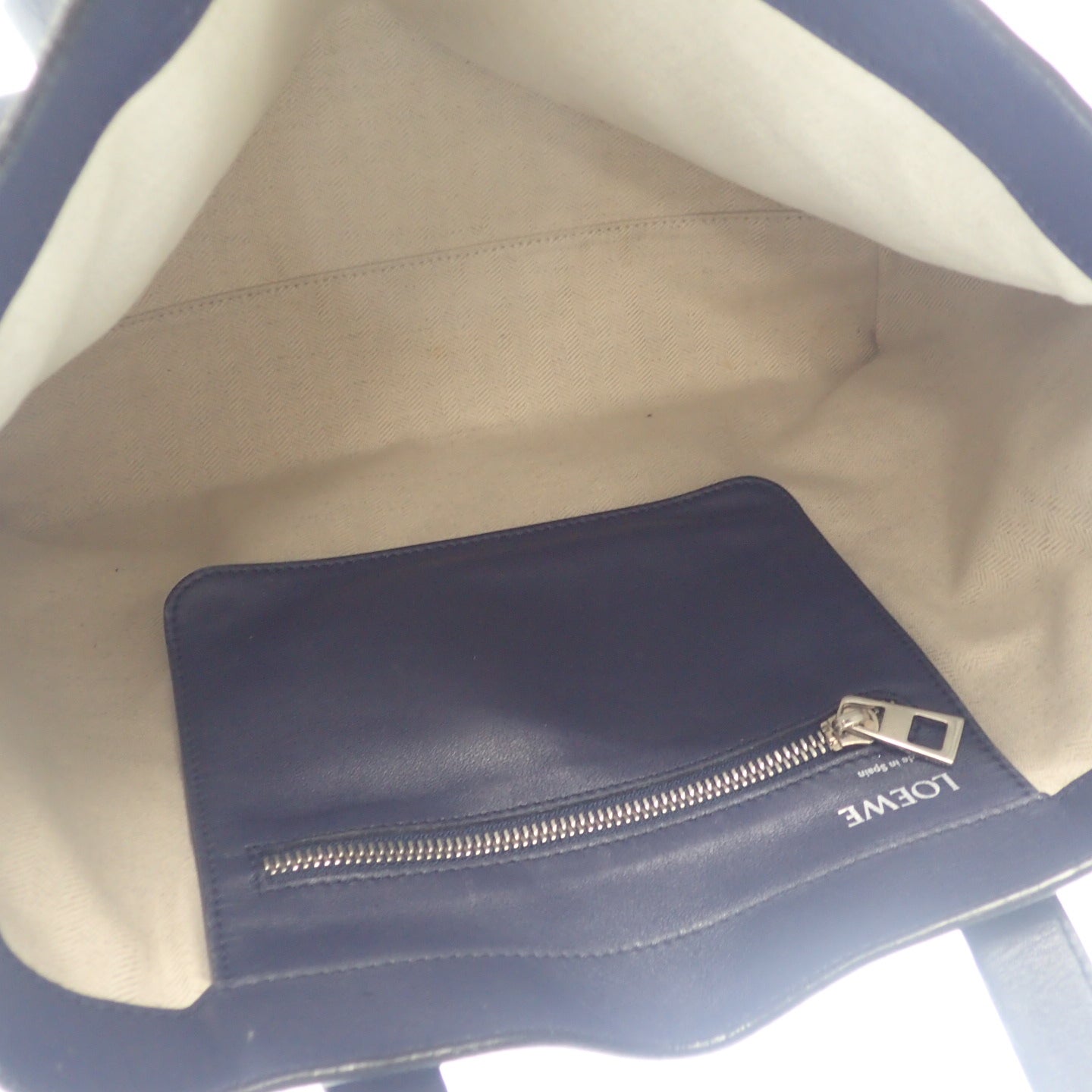 中古◆ロエベ トートバッグ イーストウエスト ブルー系 LOEWE【AFE4】