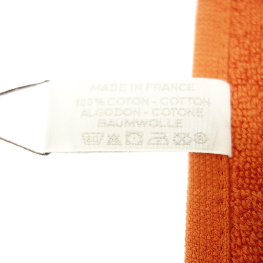未使用◆エルメス ハンドタオル ステアーズ コットン100% オレンジ系 HERMES【AFI21】