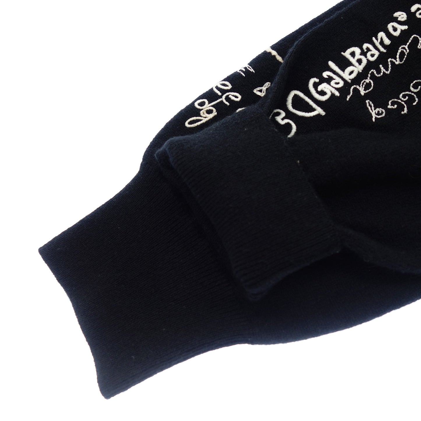 ドルチェ&ガッバーナ ニットセーター 刺繍 カシミヤ100 メンズ ブラック 52 DOLCE&GABBANA【AFB3】【中古】