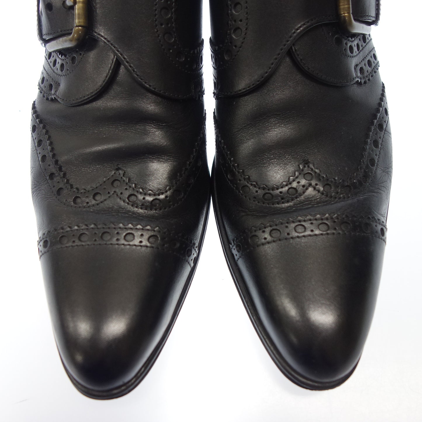 美品◆ドルチェ&ガッバーナ レザーシューズ シングルモンク メンズ ブラック サイズ6.5 DOLCE&GABBANA【AFC16】