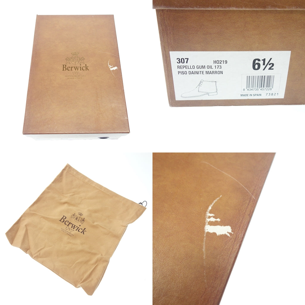 未使用◆バーウィック チャッカブーツ スエード メンズ サイズ6.5ブラウン Berwick【AFD2】