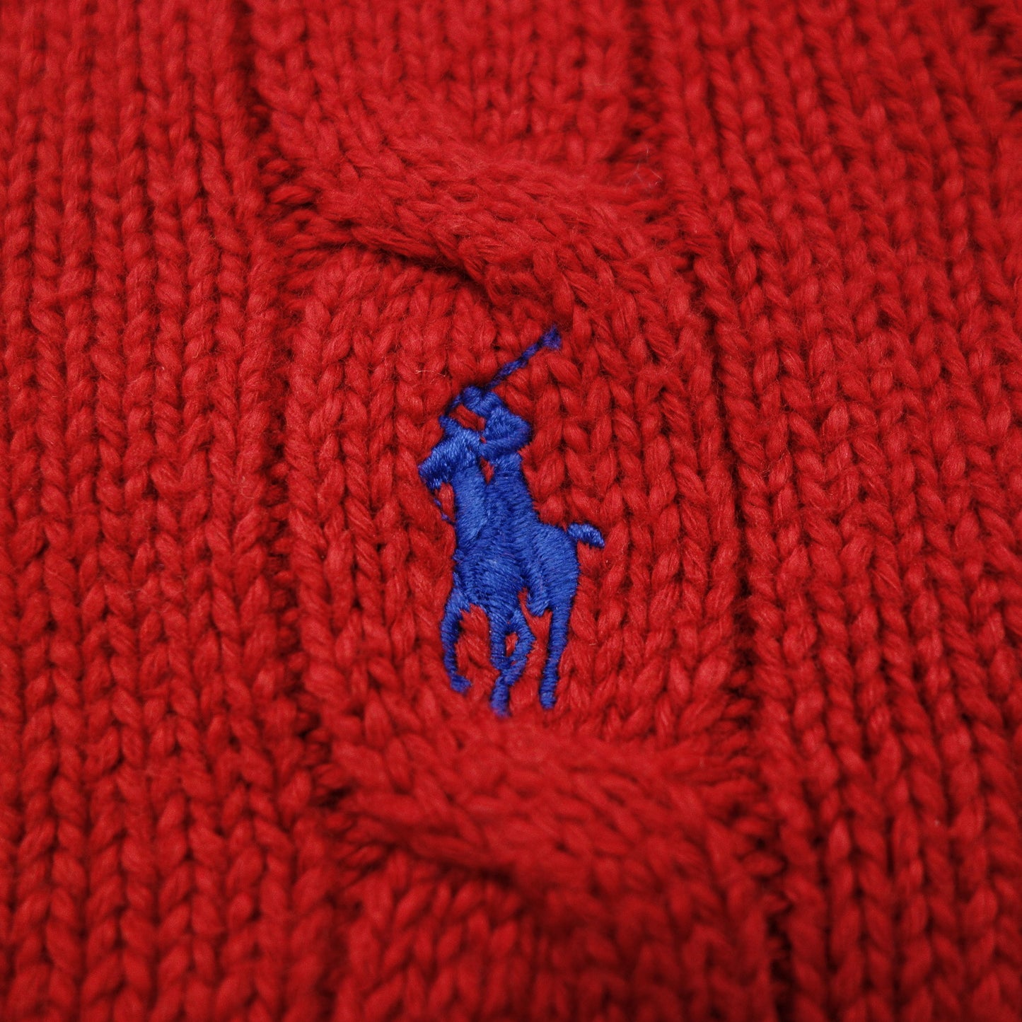 ポロラルフローレン ニット ケーブル コットン メンズ レッド L POLO RALPH LAUREN【AFB3】【中古】