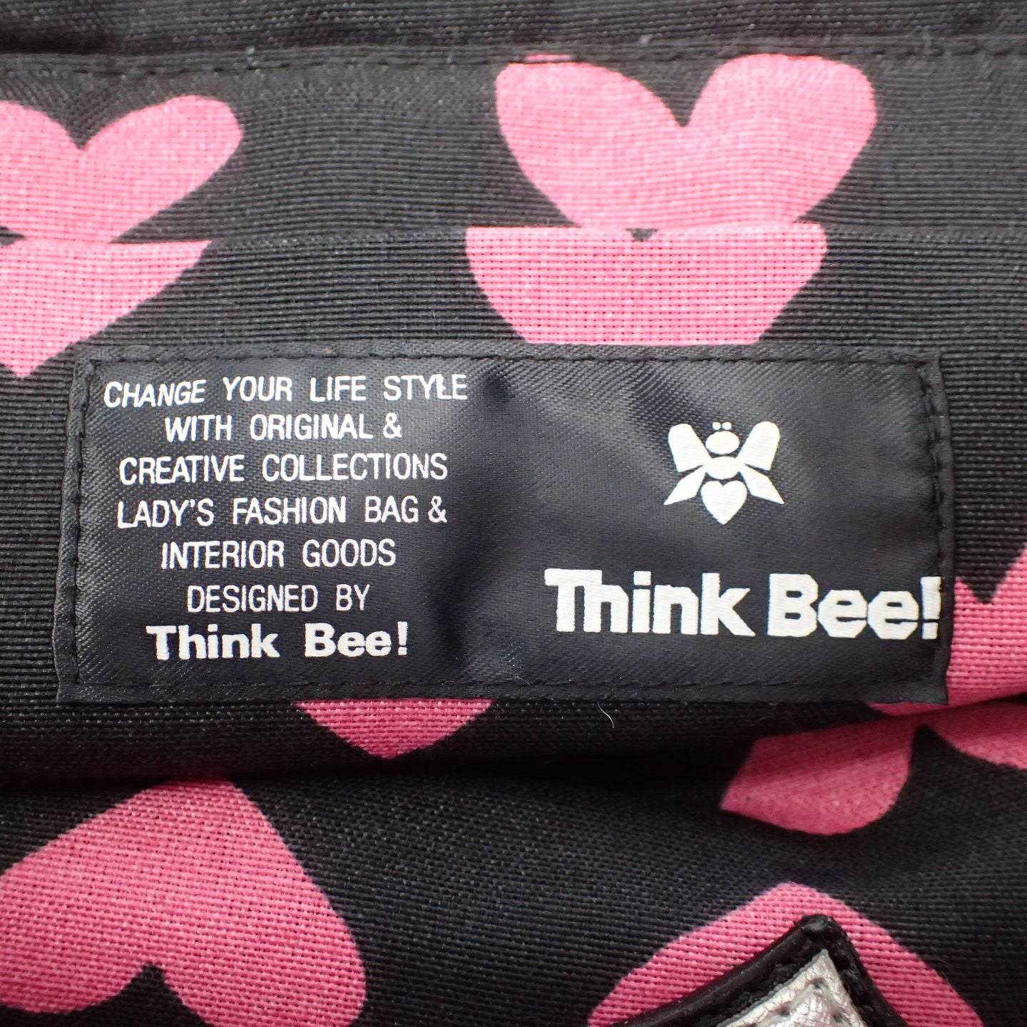 シンクビー ジャストハート ハンドバッグ 花柄モチーフ Think Bee! just heart【AFE10】【中古】