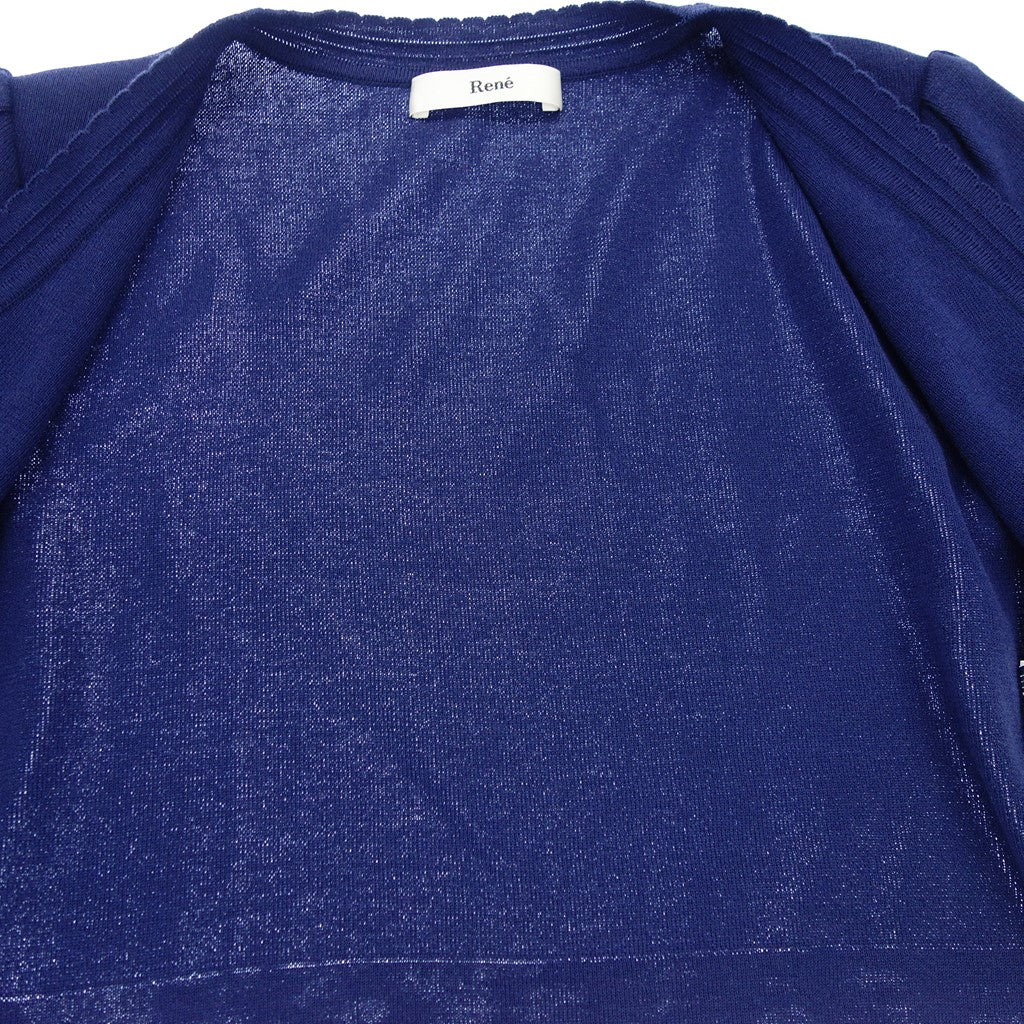 極美品◆ルネ ボレロカーディガン レディース ブルー サイズ34 Rene【AFB12】