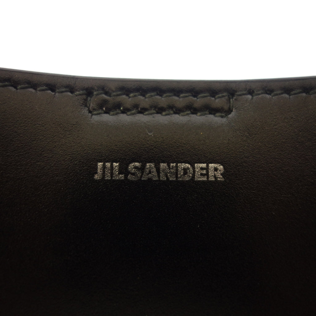 美品◆ジルサンダー ショルダーバッグ タングルスモール レザー ブラック JILSANDER【AFE12】
