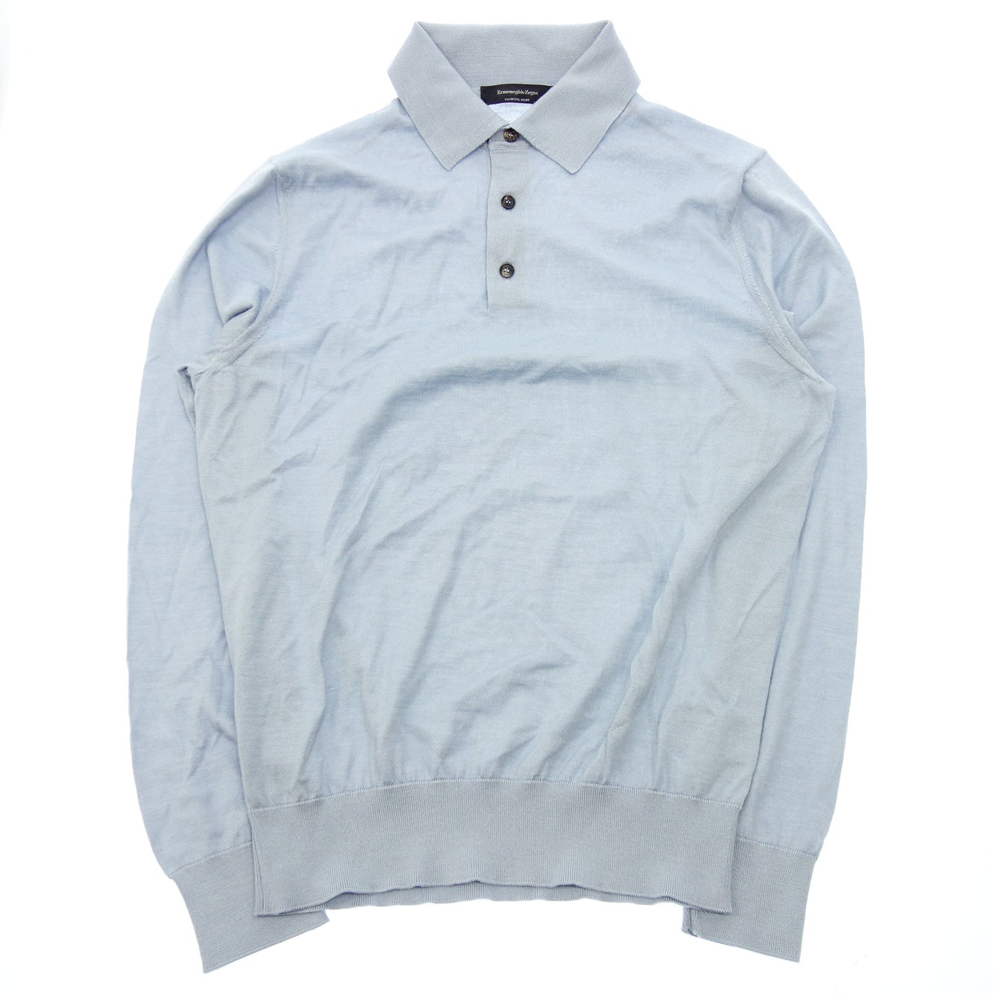極美品◆エルメネジルド ゼニア 長袖トップス カシミア&シルク XS メンズ ブルーグレー Ermenegildo Zegna【AFB12】