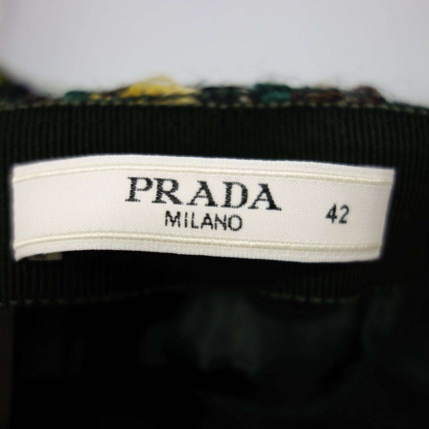 美品◆プラダ スカート ミックスツイード サイズ42 緑系 レディース PRADA【AFB14】