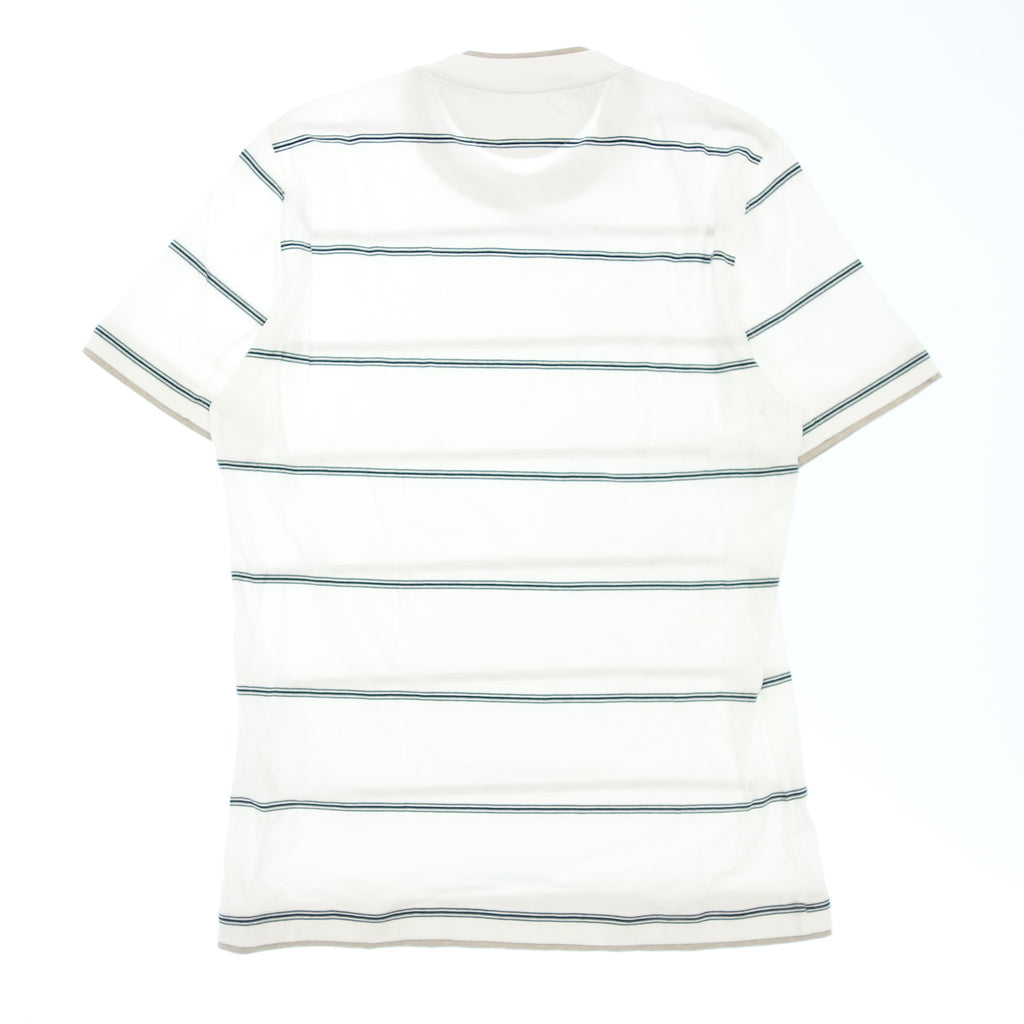 美品◆ブルネロクチネリ Tシャツ スリムフィット ストライプ メンズ サイズS ホワイト系 BRUNELLO CUCINELLI【AFB2】