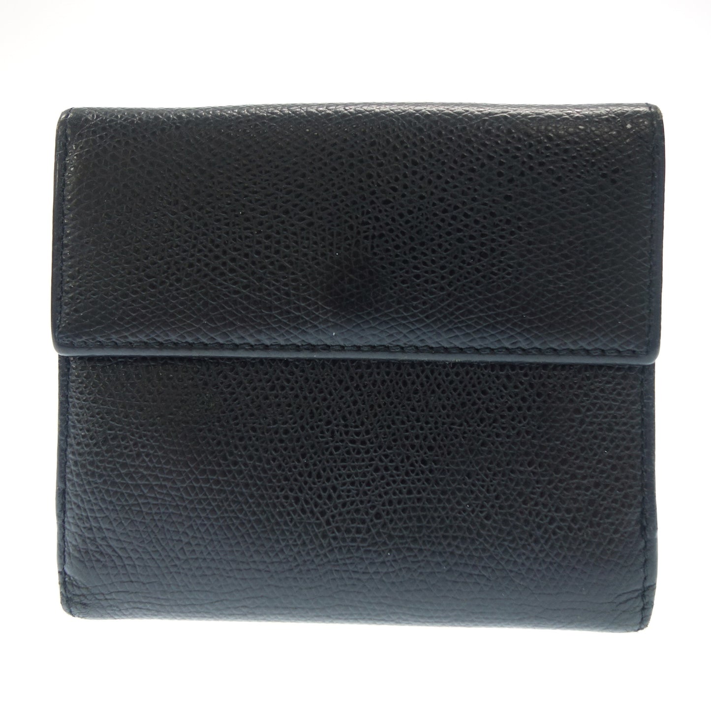 ブルガリ 二つ折り財布 Wホック レザー 黒 BVLGARI【AFI14】【中古】