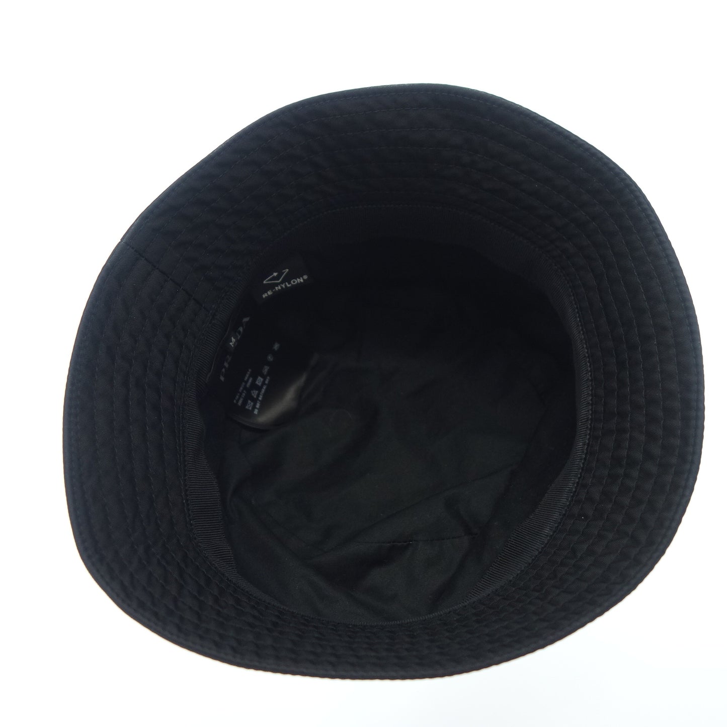 プラダ バケットハット 三角プレート 2HC137 ブラック M PRADA【AFI22】【中古】