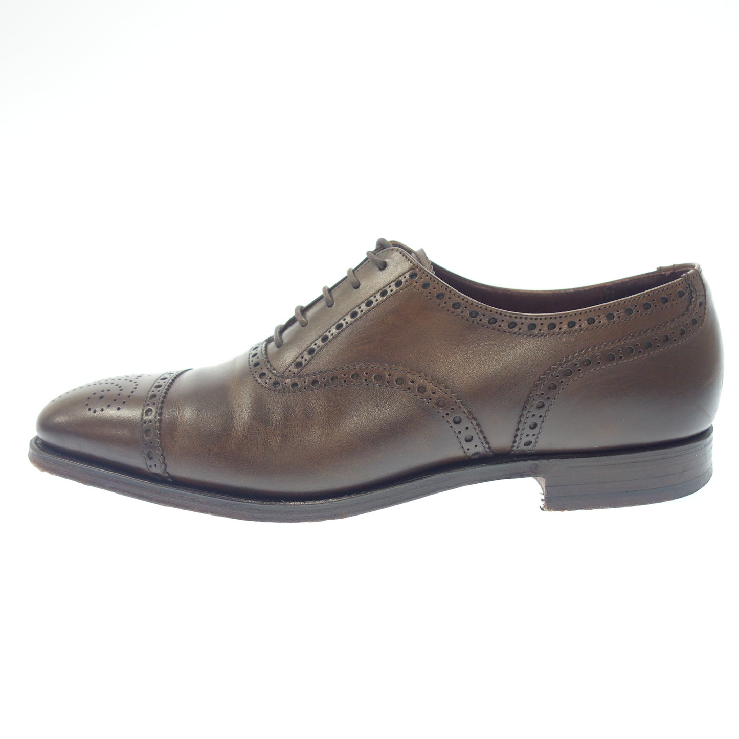 二手 ◆Crockett & Jones 半布洛克鞋考文垂皮革男式棕色尺寸 UK8E CROCKETT&JONES COVENTRY