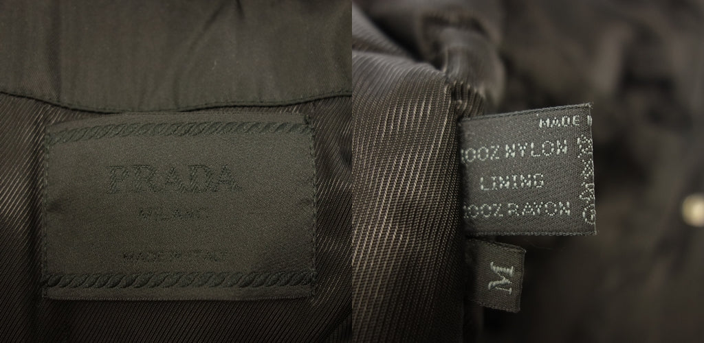 美品◆プラダ ダウンジャケット ジップアップ メンズ ブラック M PRADA【AFA20】