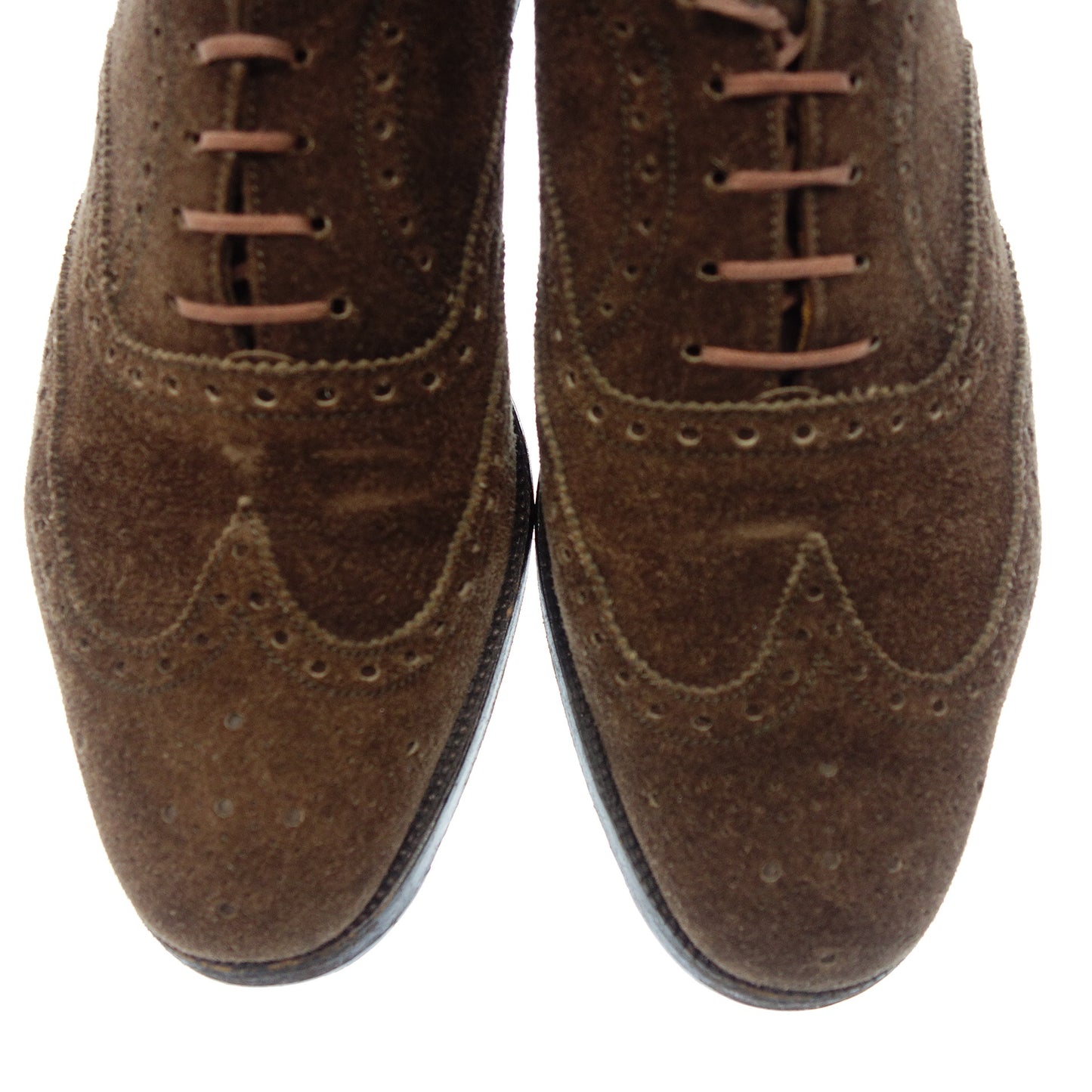 中古◆ジェイエムウエストン レザーシューズ フルブローグ 376 スエード メンズ ブラウン系 サイズ10 J.M.WESTON【AFC44】