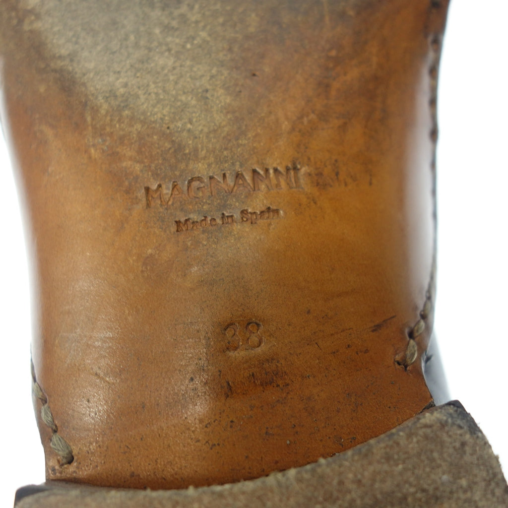 美品◆マグナーニ ホールカットシューズ 17710 オパンケ製法 レザー メンズ 38 ブラック MAGNANNI【AFD9】