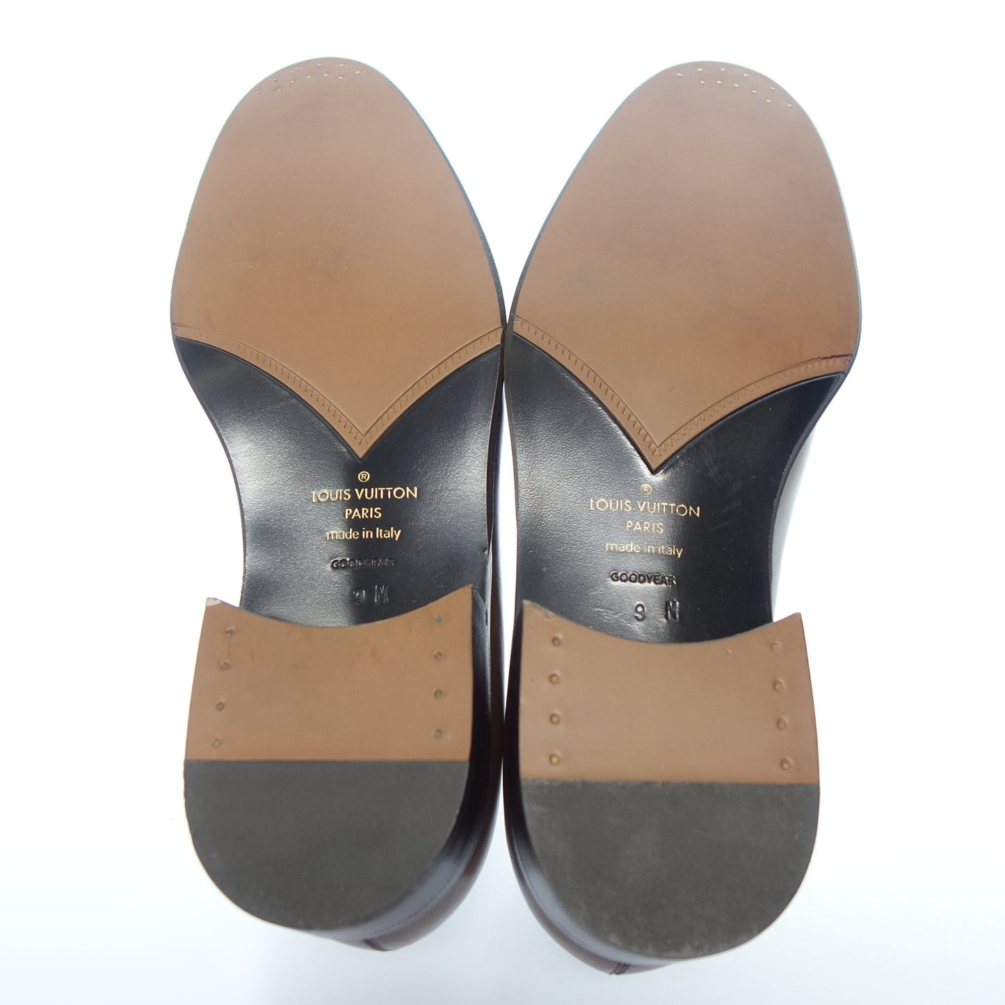 極美品◆ルイヴィトン レザーローファー スリッポン メンズ ブラウン サイズ9M LOUIS VUITTON【AFC44】