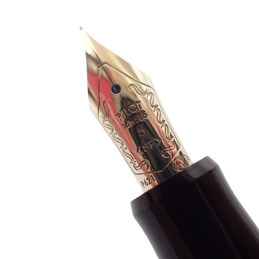 極美品◆パイロット 万年筆 カスタム74 14K-585 SF ブラック PILOT【AFI18】