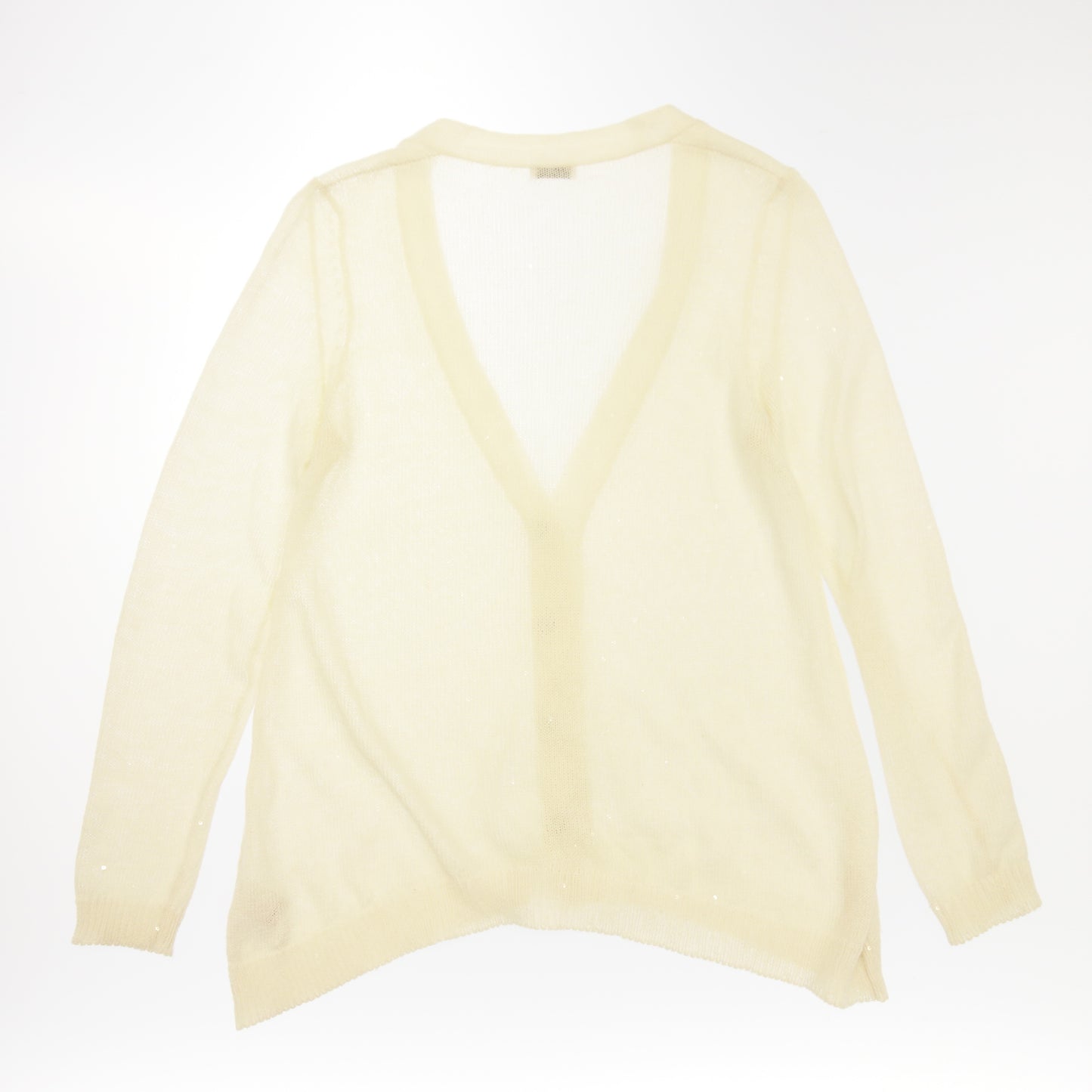 美品◆ブルネロクチネリ ニットカーディガン スパンコール シルク レディース ホワイト サイズXS BRUNELLO CUCINELLI【AFB16】