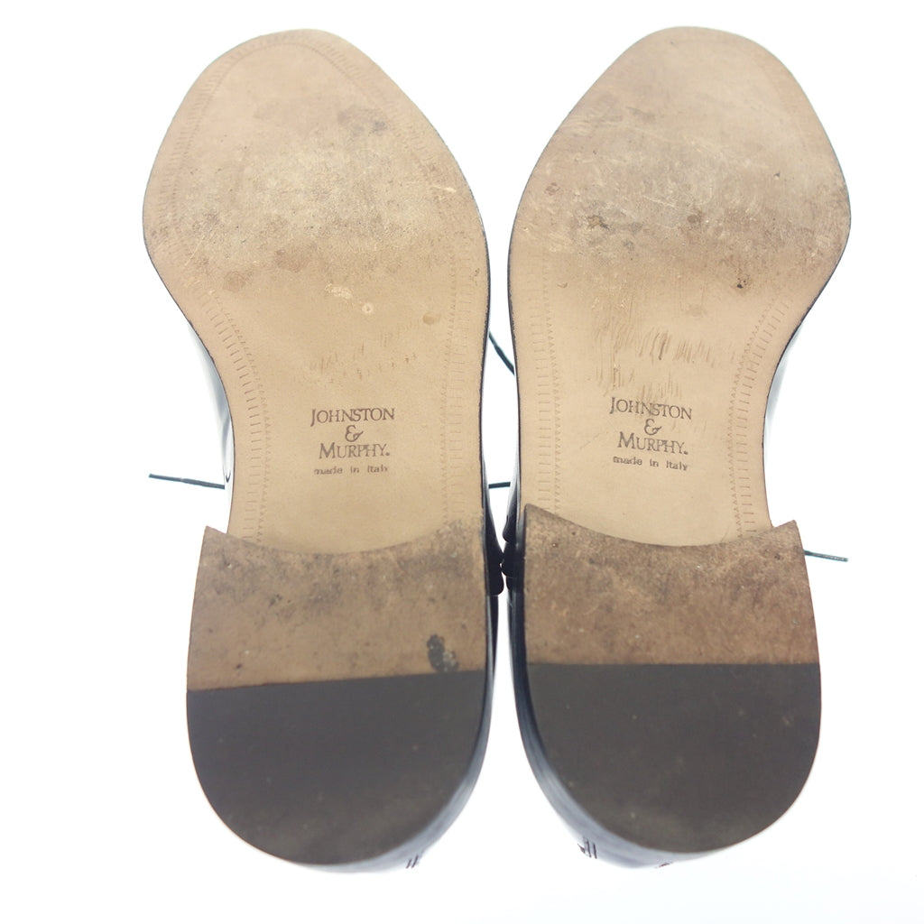 美品◆ジョンストンマーフィー レザーシューズ ストレートチップ パテントレザー メンズ ブラック サイズ9.5 JOHNSTON&MURPHY【AFD9】