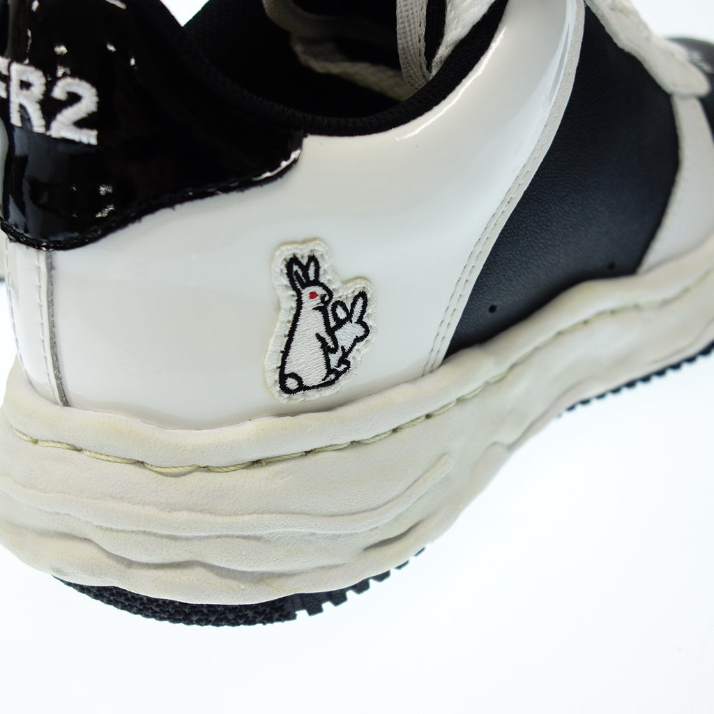 新品同様◆メゾン ミハラヤスヒロ スニーカー FR2 atmos ウェインローレザー WAYNE LOW LEATHER メンズ 42 白×黒系 Maison MIHARA YASUHIRO【AFD3】