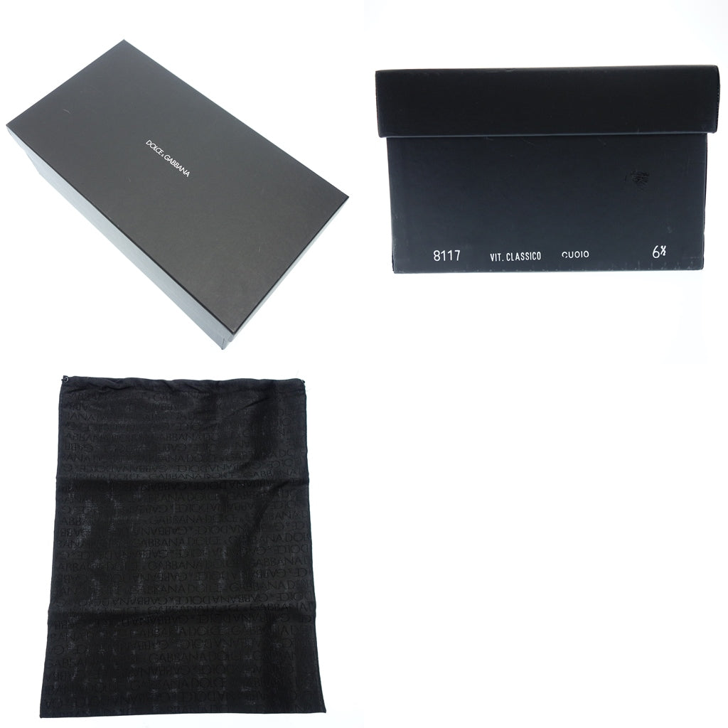 新品同様◆ドルチェ&ガッバーナ レザーローファー スリッポン メンズ 6.5 茶 DOLCE&GABBANA【AFD2】