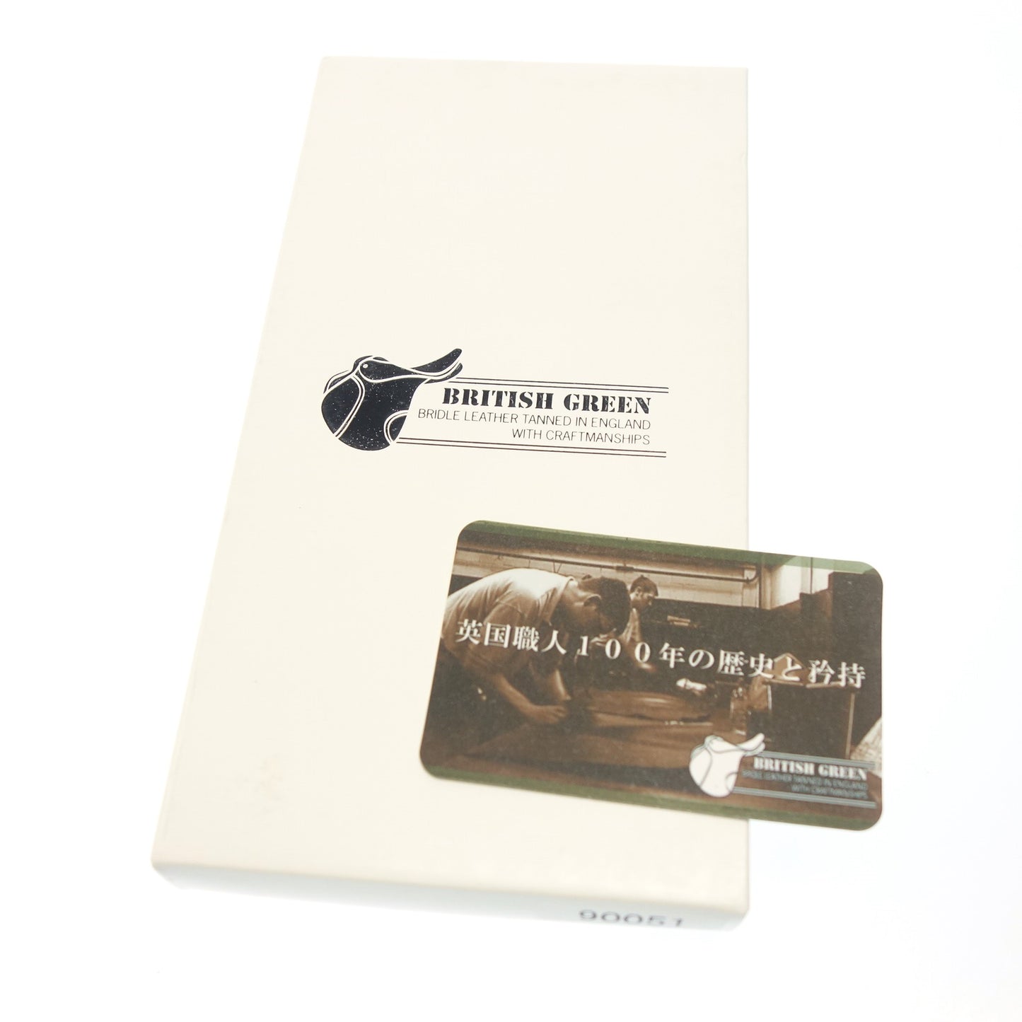 ブリティッシュグリーン 二つ折り長財布 ブライドルレザー 黒×赤系 箱付き BRITISH GREEN【AFI18】【中古】