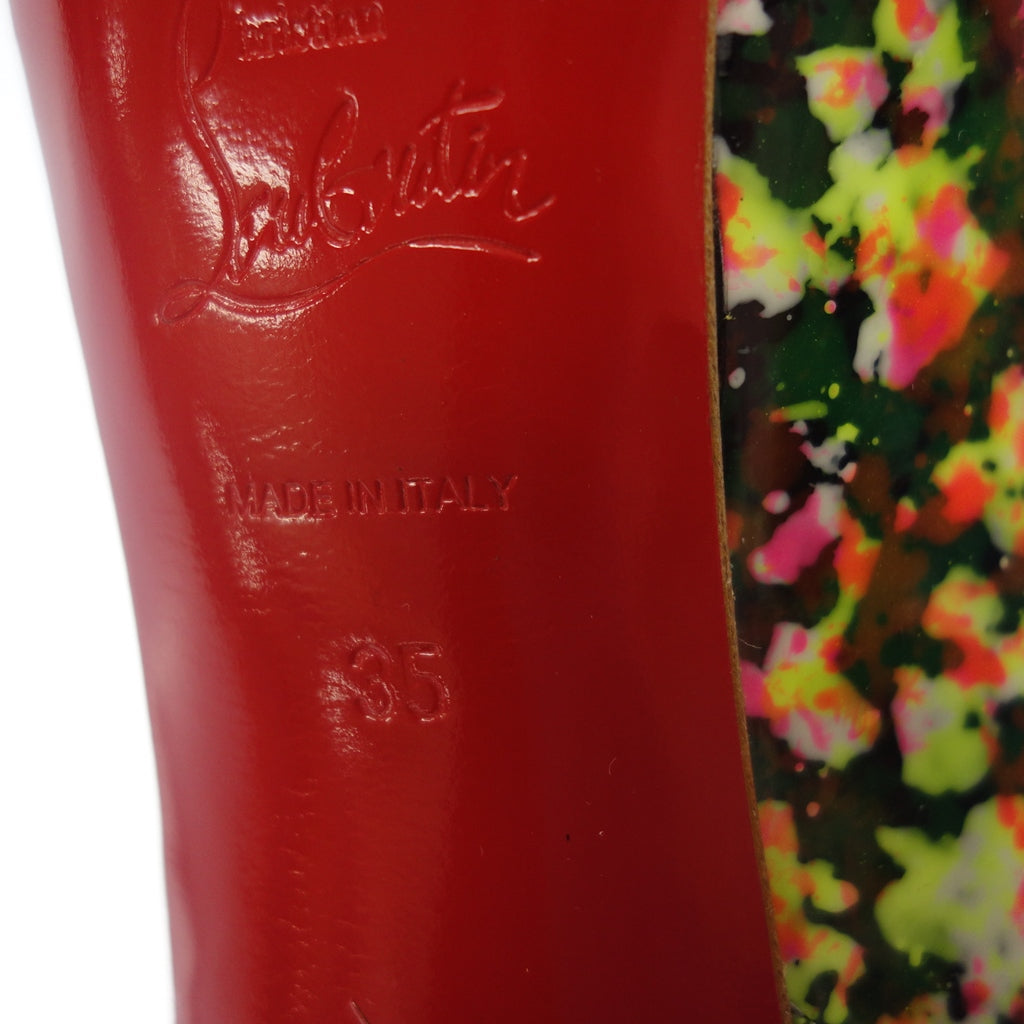 中古◆クリスチャンルブタン パテントレザー ヒール ミュール レディース 35 マルチカラー Christian Louboutin【AFC6】