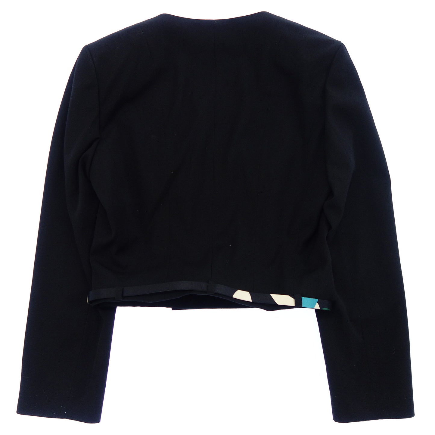 シャネル ジャケット 00T ウール ノーカラー レディース ブラック 38 CHANEL【AFB6】【中古】